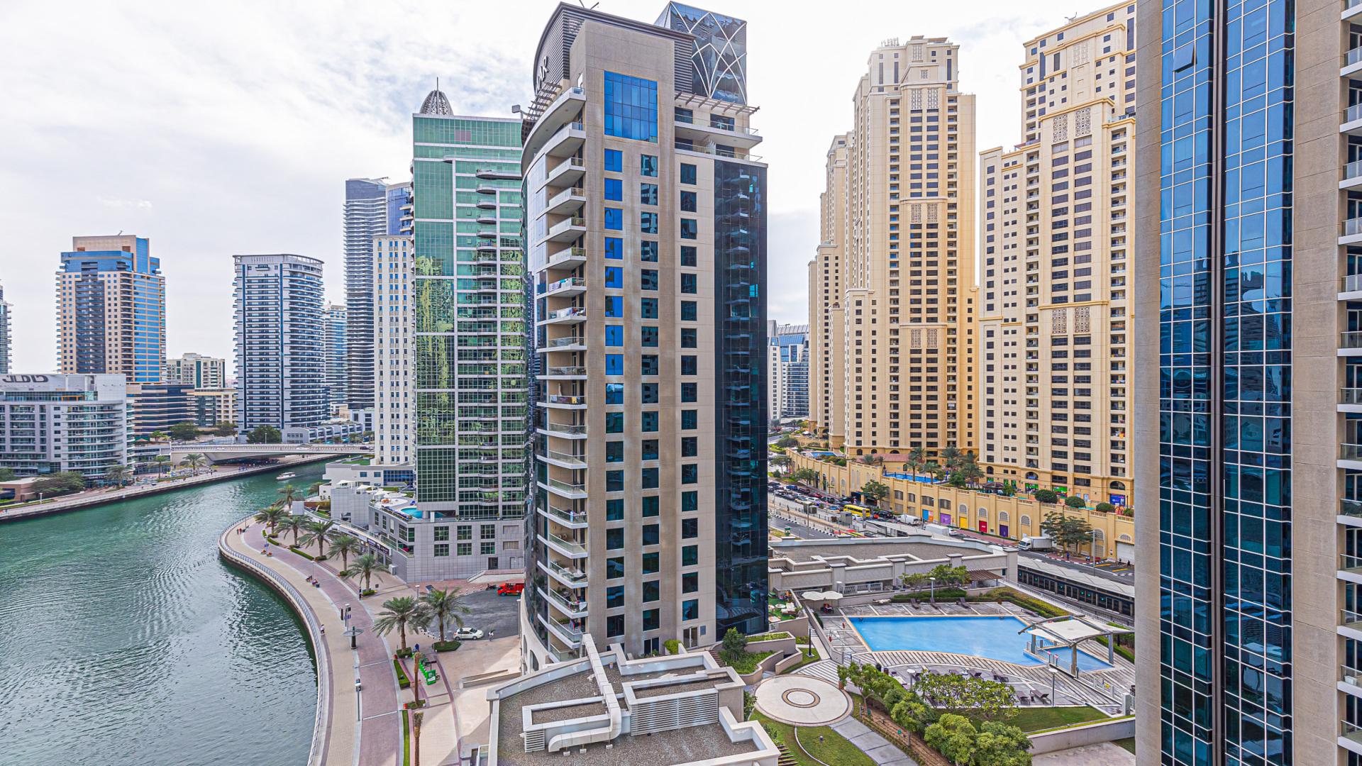 Luxury Marina view living room in 2-bed apartment, Dubai Marina, Marina Promenade