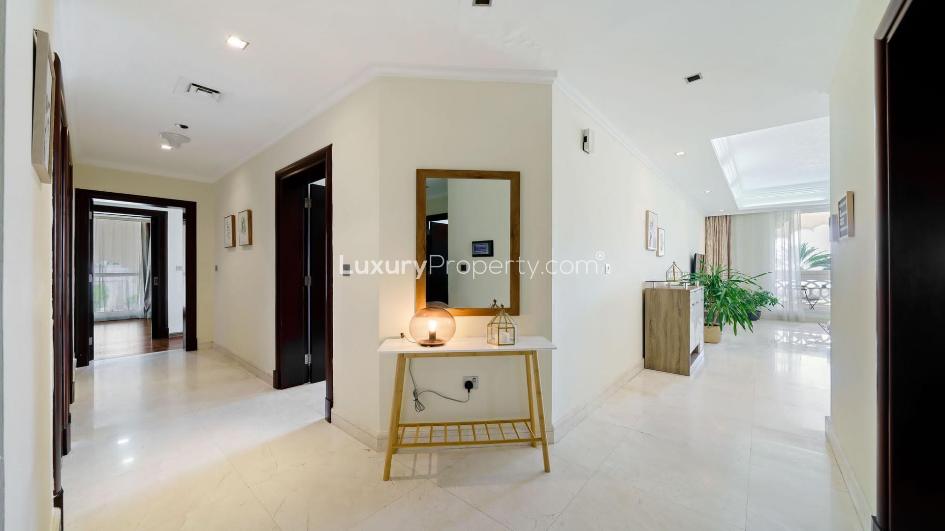 Luxurious living room with sea views in Grandeur Residences, Palm Jumeirah apartment