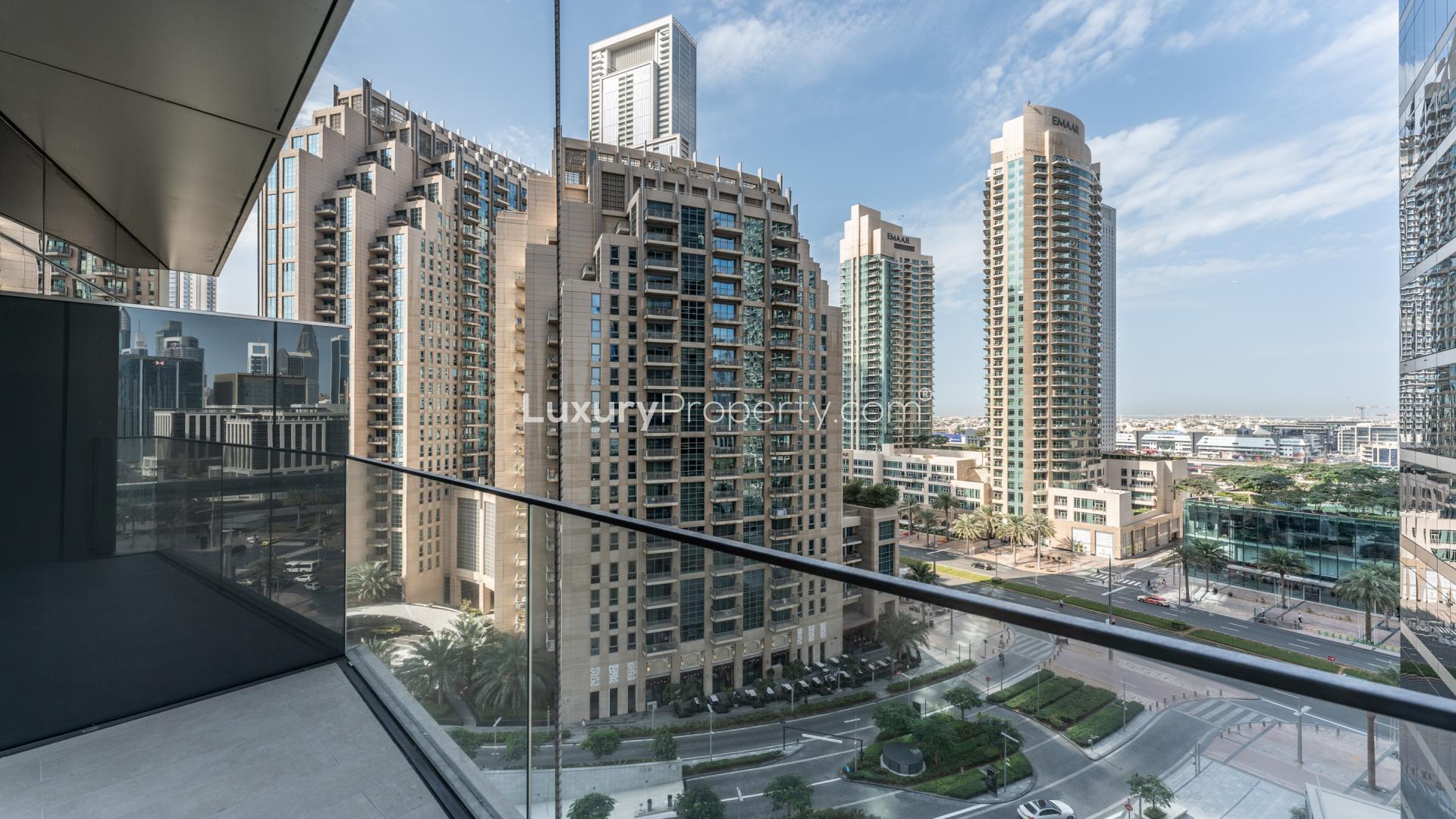 Balcony view from furnished 2-bed apartment at The Address Residences Dubai Opera, Downtown Dubai