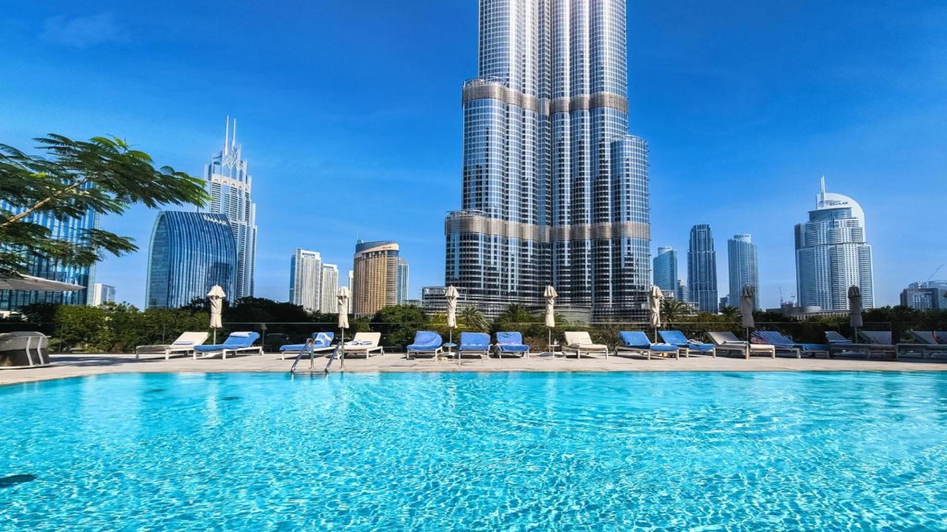 Full Burj Khalifa view from Address Residence Opera apartment in Downtown Dubai