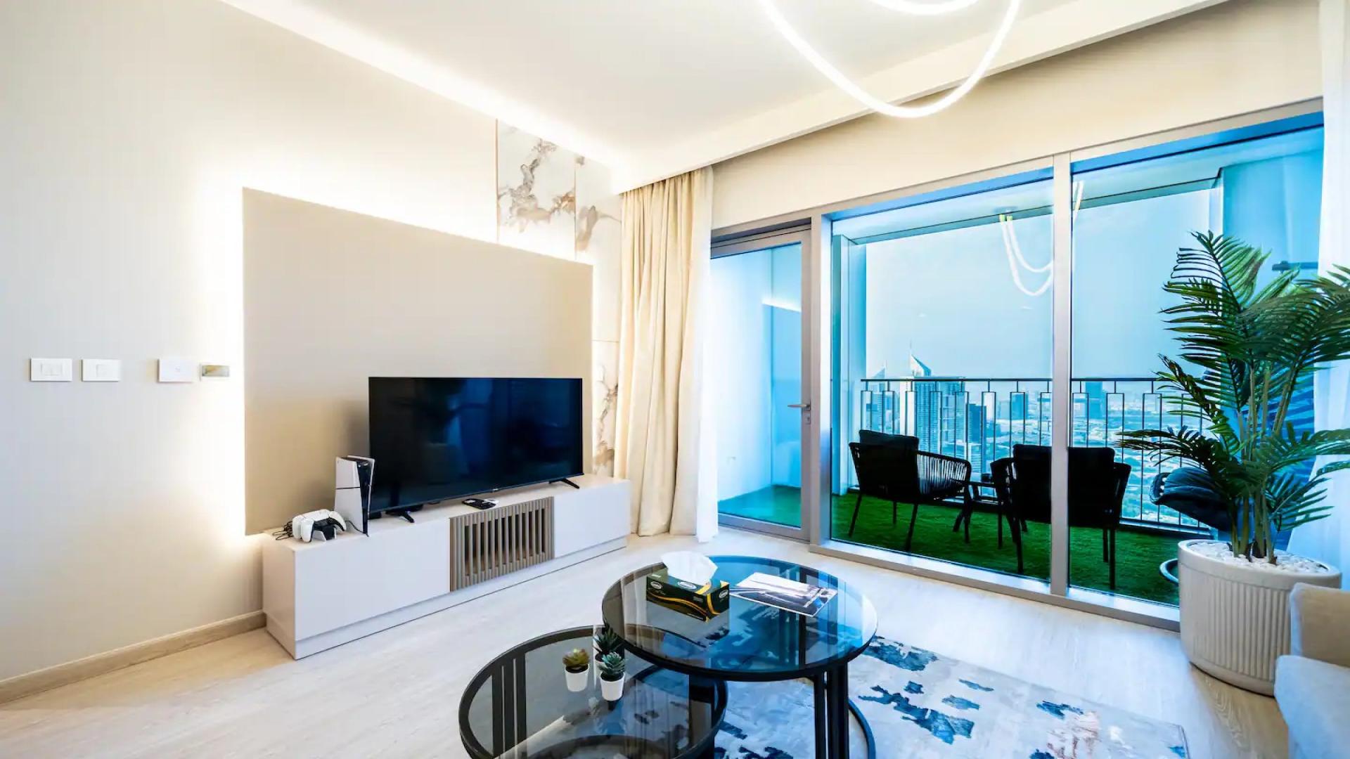 Aerial view of Downtown Dubai skyline near Downtown Views II apartment buildings