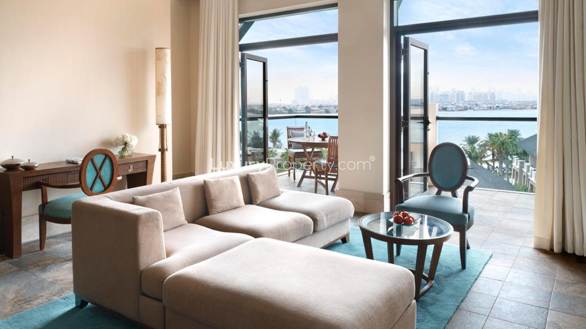 Elegant living room with sea view in Sofitel The Palm apartment