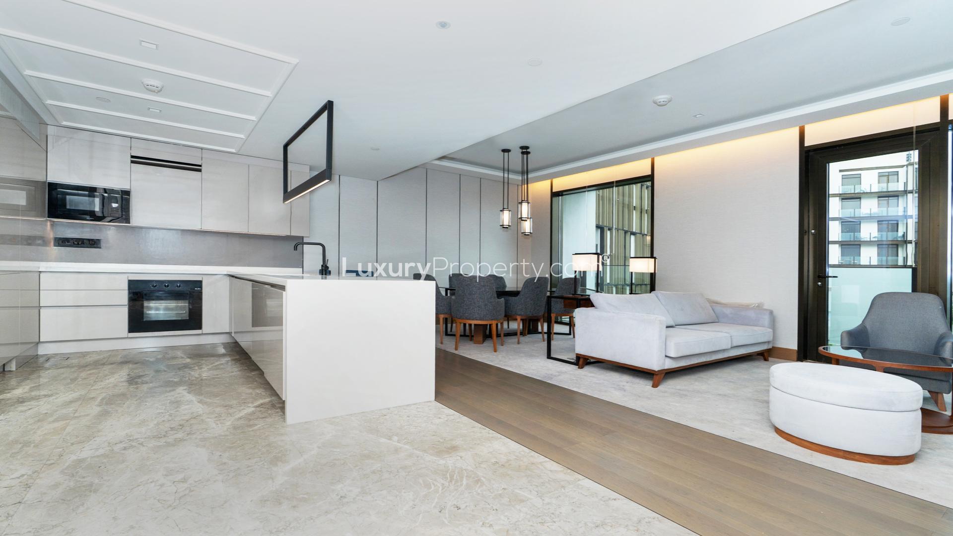 Outdoor pool area at Caesar's Palace Residence, Bluewaters Island apartment for rent