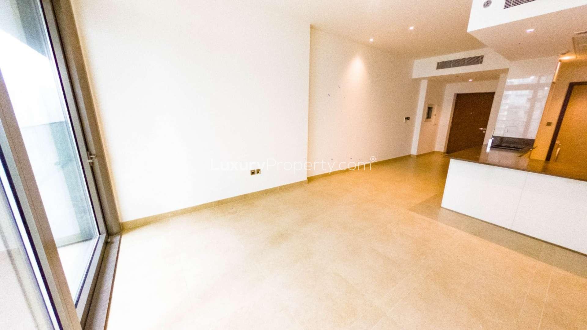 Modern kitchen and living area in Marina Gate apartment, Dubai Marina, available mid-February