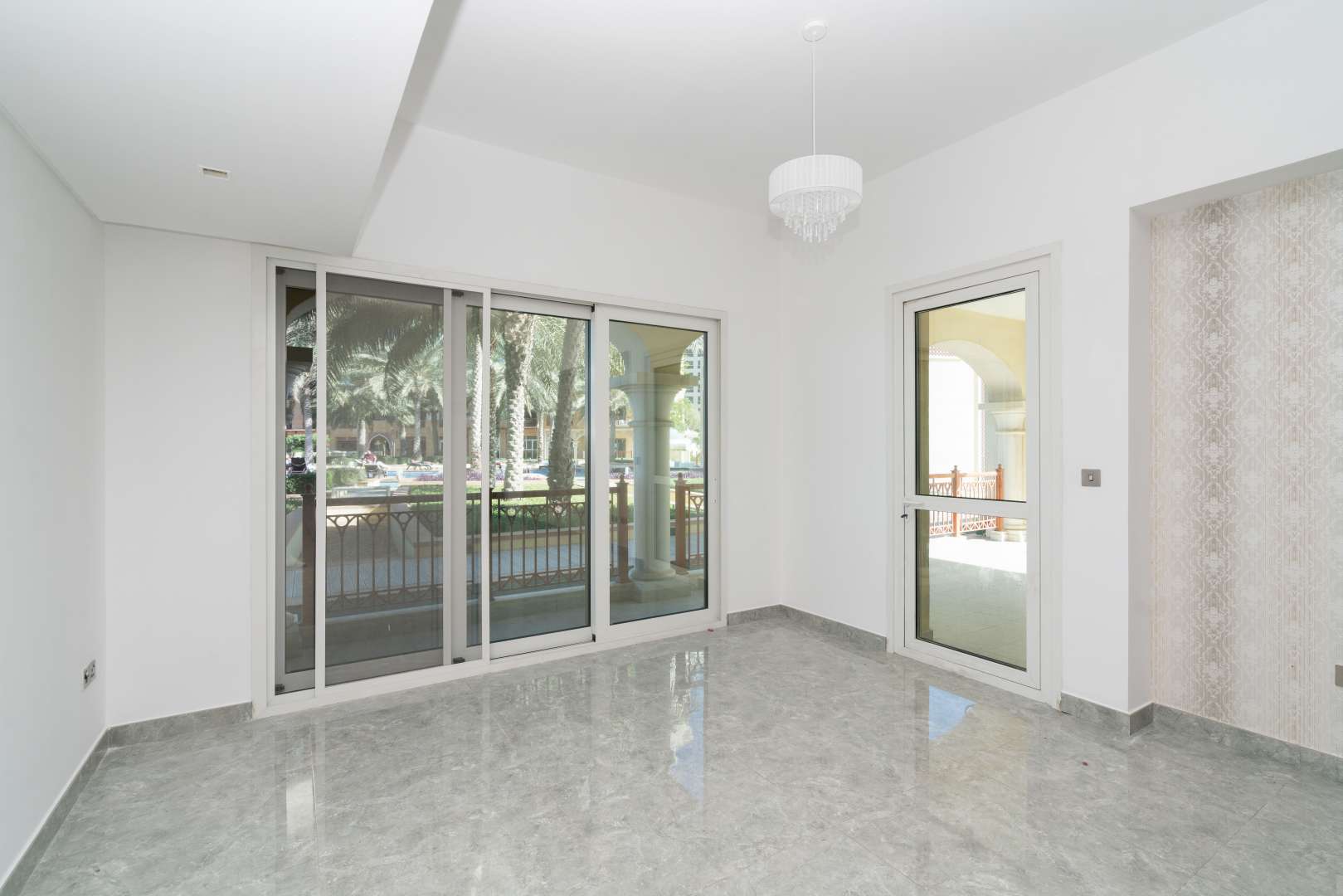Spacious living area in upgraded two-bedroom apartment, Marina Residence, Palm Jumeirah for rent