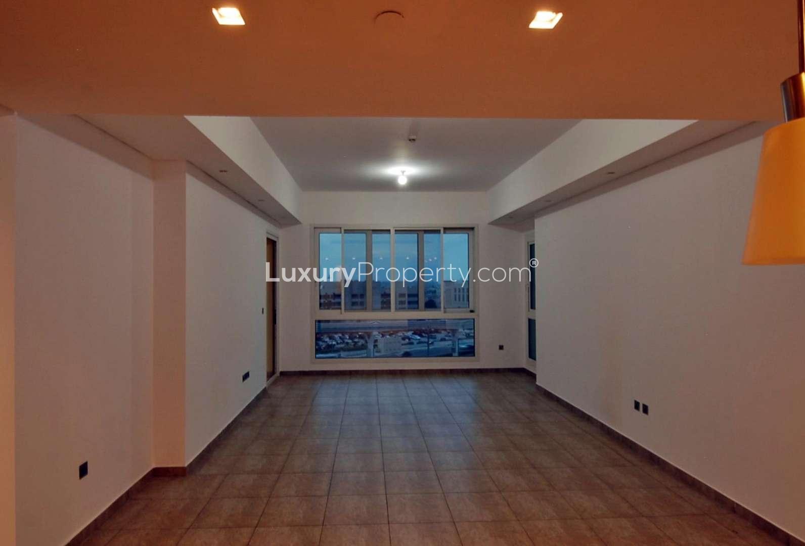 Spacious balcony view from 2-bedroom apartment in Marina Residences, Palm Jumeirah