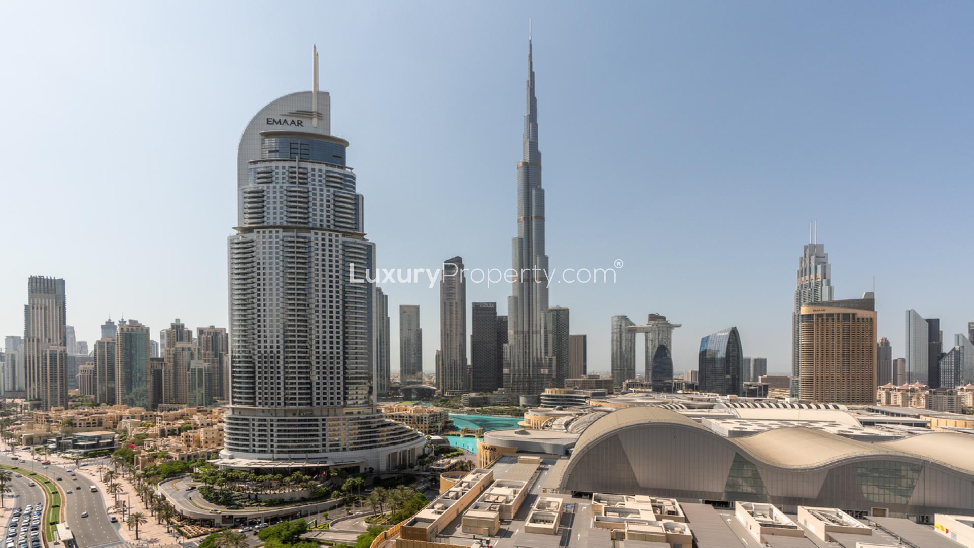 Luxurious living room in 2-bedroom apartment, The Address Residence Fountain Views, Downtown Dubai