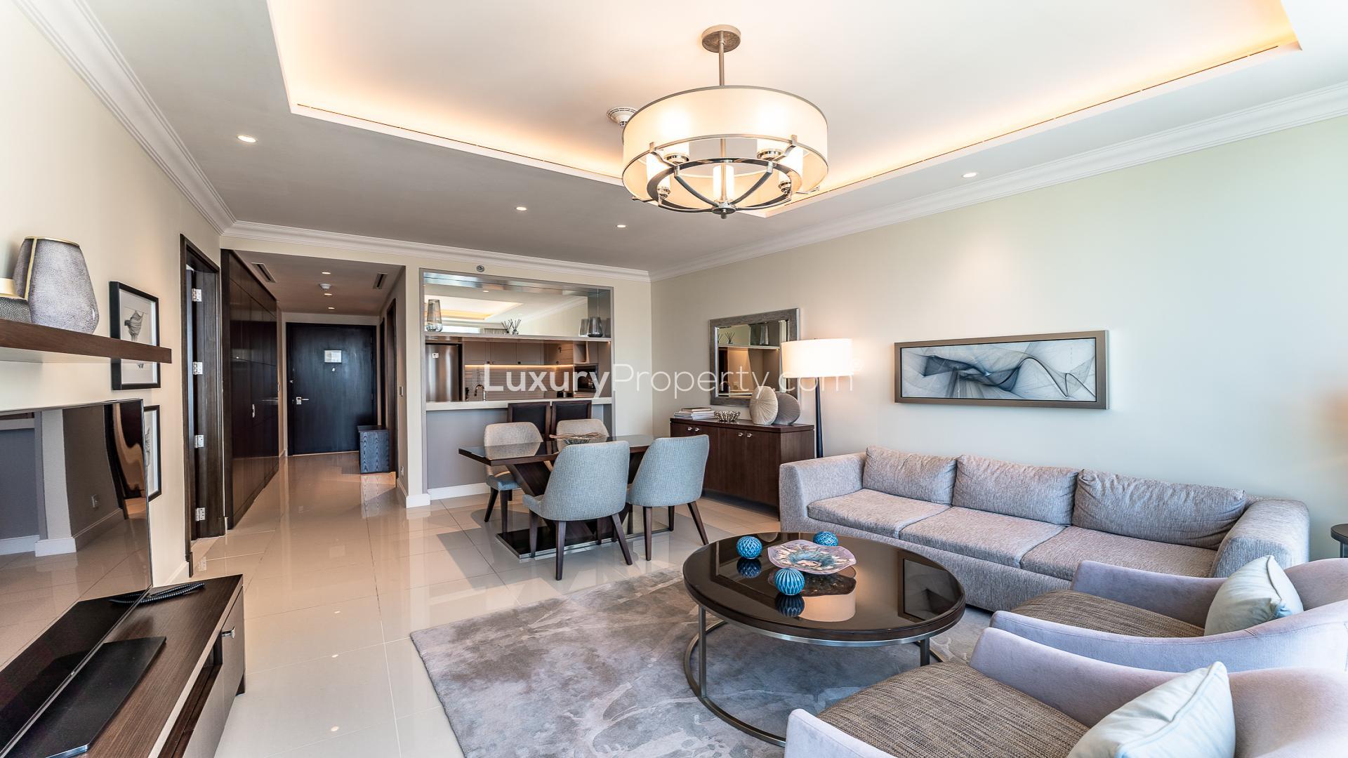 Fully furnished 1-bed apartment interior in The Address Residence Fountain Views, Downtown Dubai