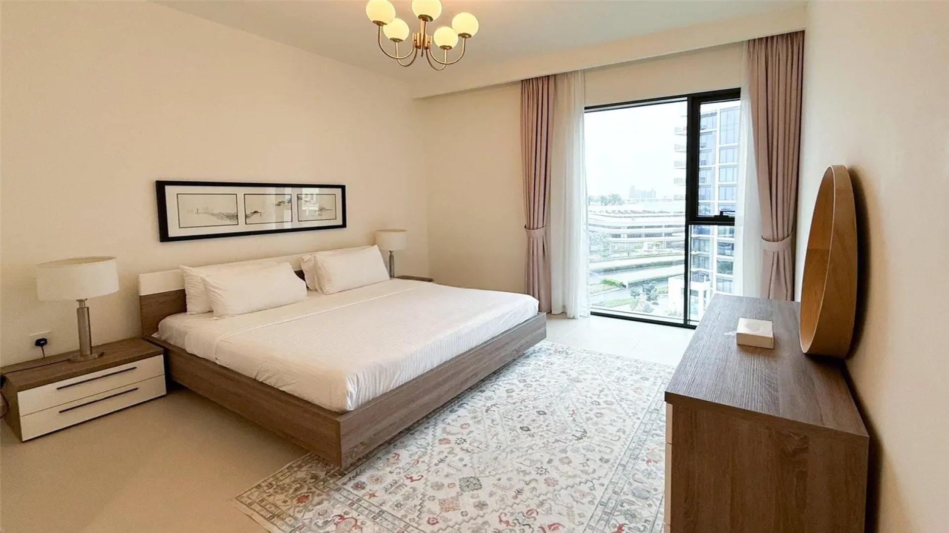 Modern open-plan living area in Dubai Creek Harbour apartment for rent, Island Park 2