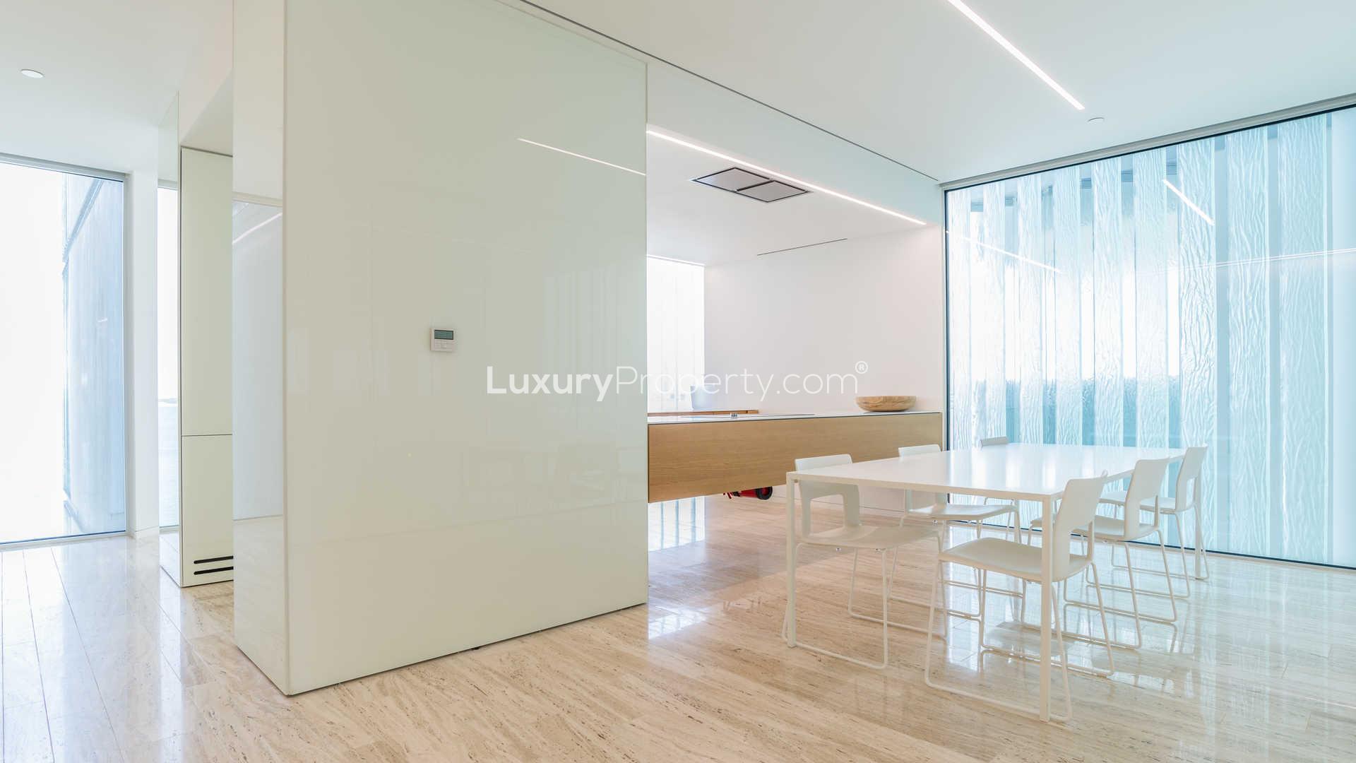 Modern dining area in two-bedroom apartment, Muraba Residences, Palm Jumeirah, for sale