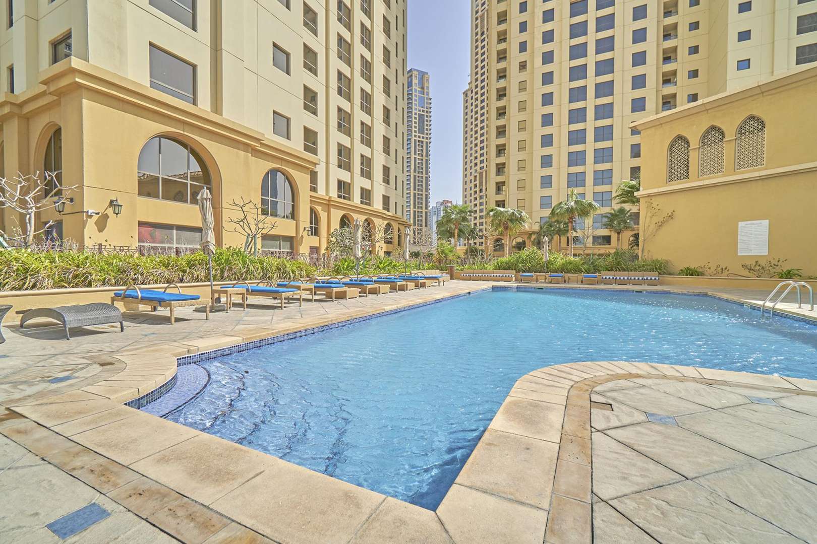 Skyline view of Murjan, Jumeirah Beach Residence, featuring luxury waterfront apartments for rent