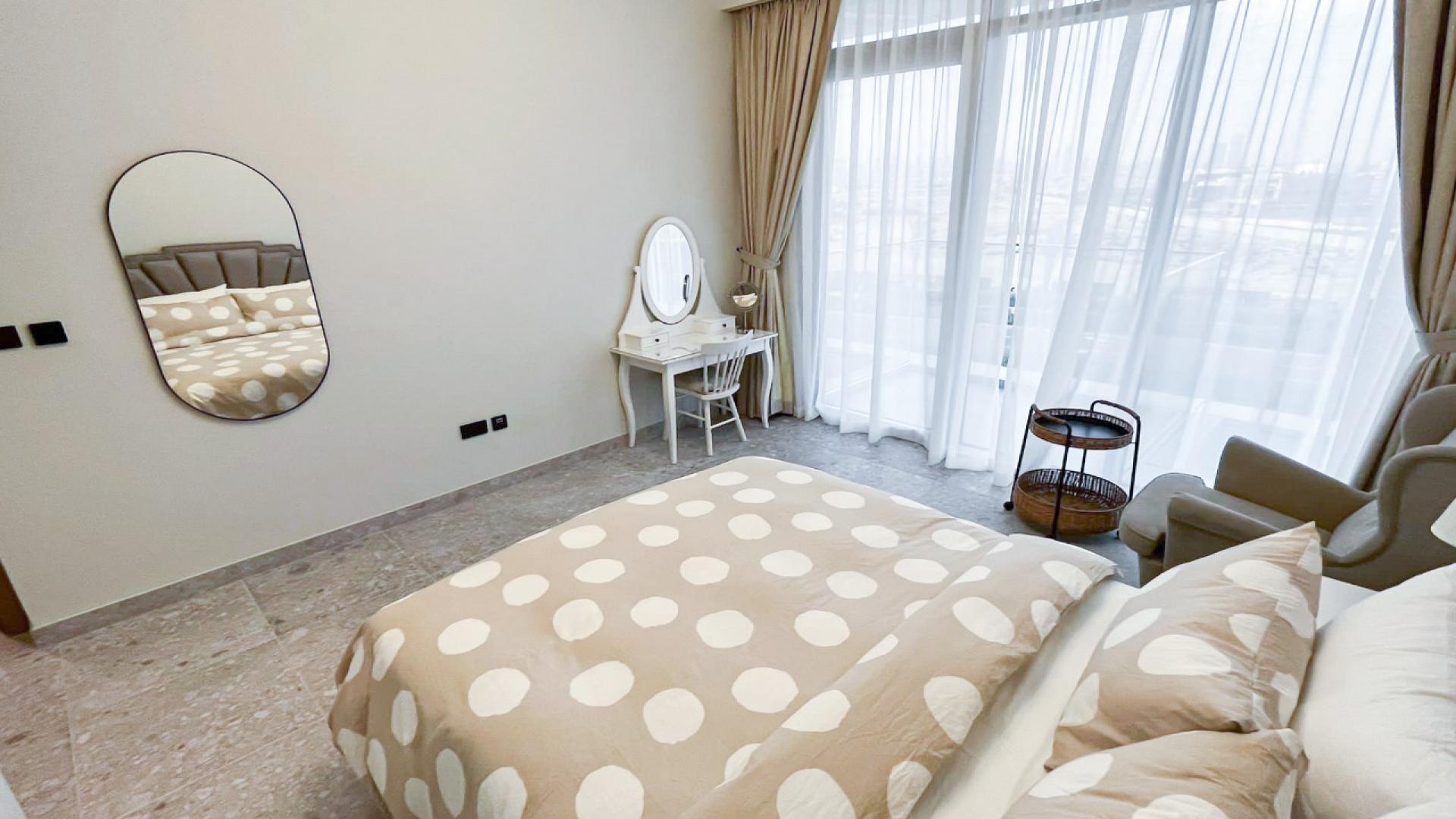 Spacious furnished living room in 2-bedroom apartment near Dubai Hills Mall, Dubai Hills Estate