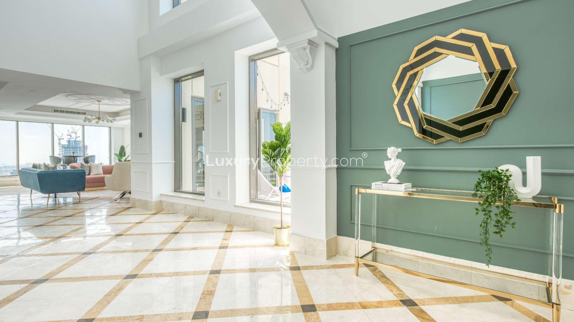 Luxurious living room in serviced 2-bedroom apartment, Orra Marina, Dubai Marina