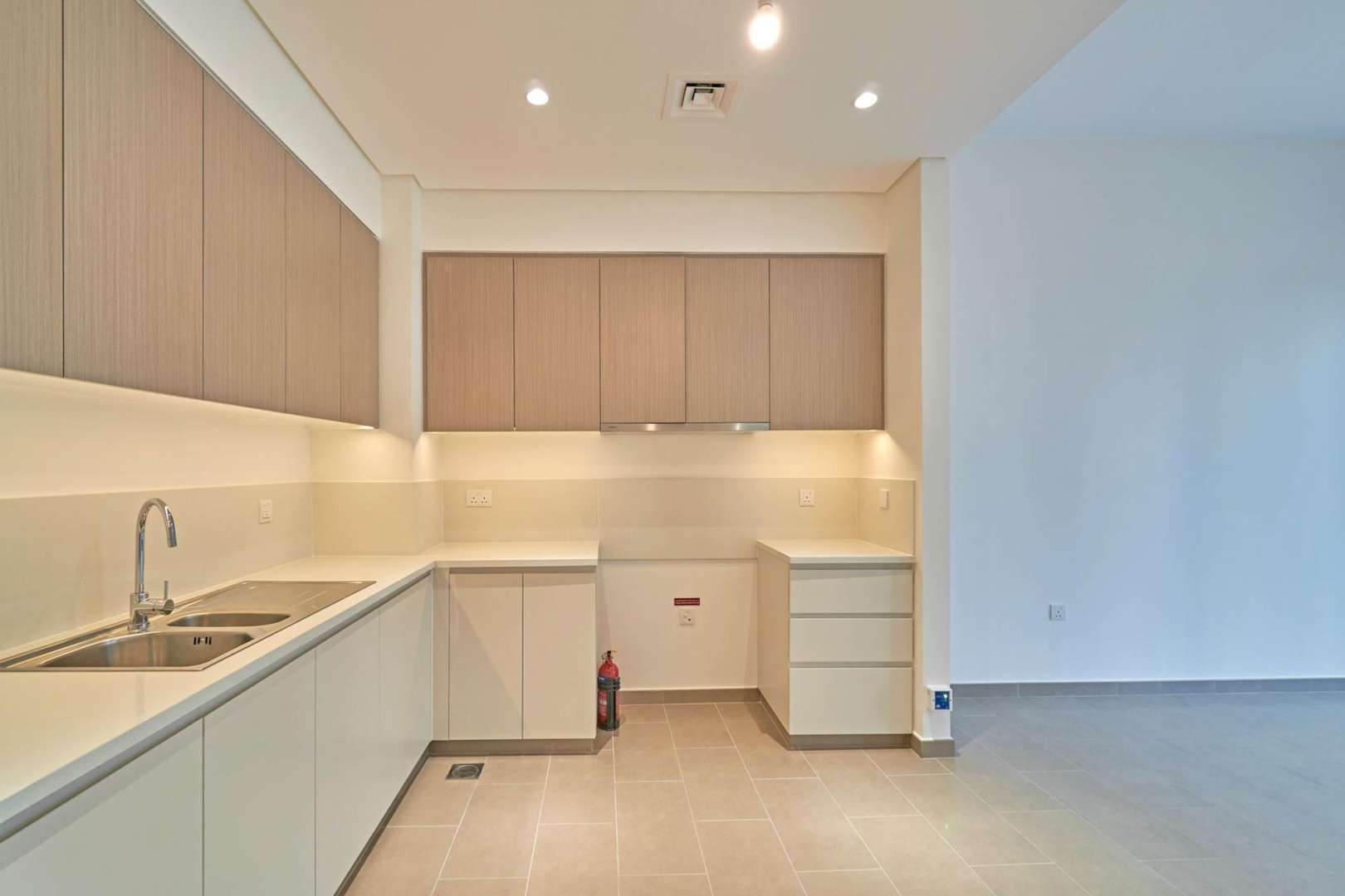 Aerial view from Park Heights I apartment, Dubai Hills Estate, overlooking city skyline and roads