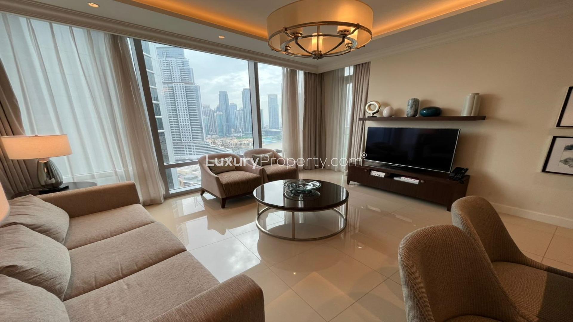 Luxurious bedroom in Vida Residences, Downtown Dubai apartment for rent, featuring elegant decor