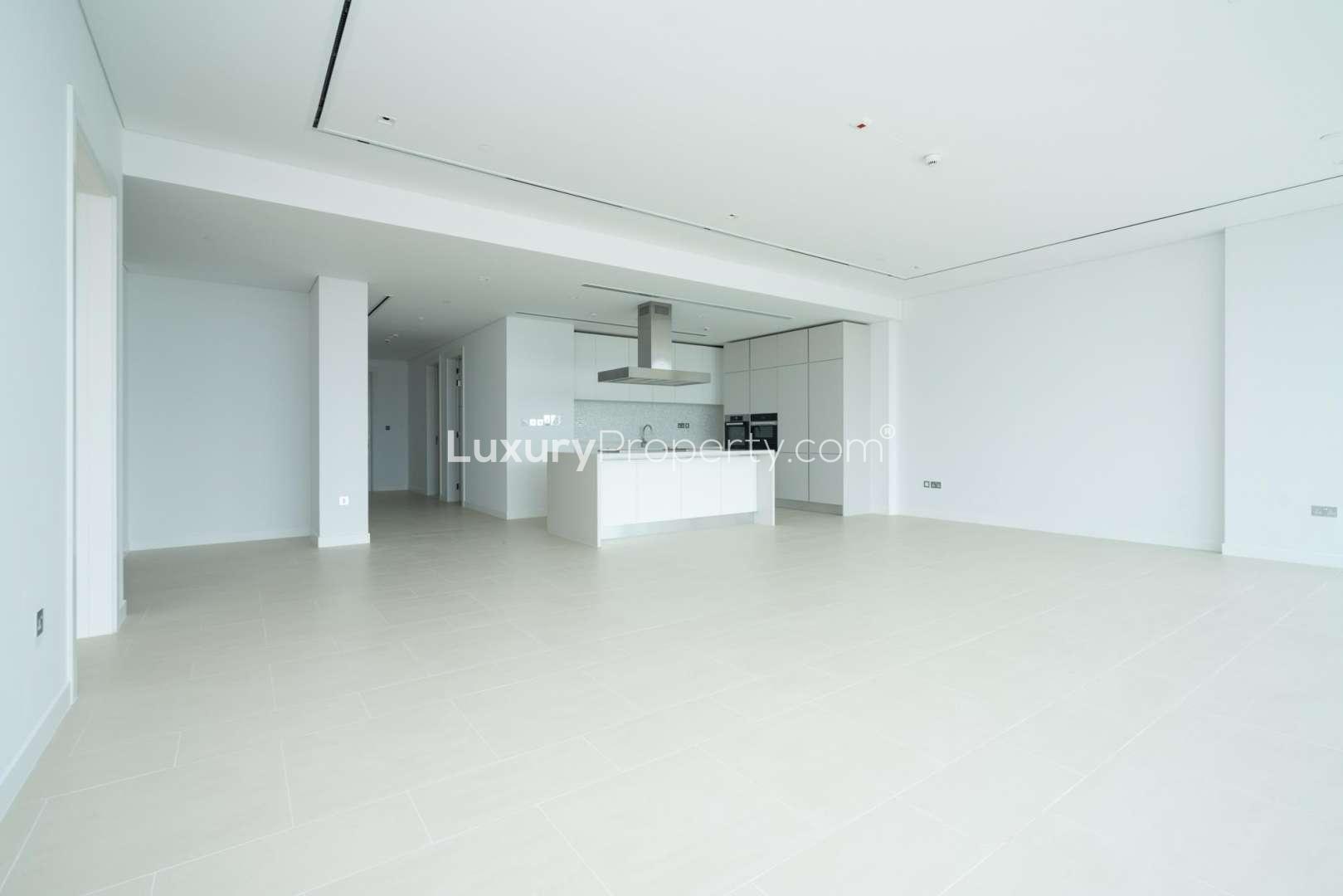 Modern kitchen in luxury 2-bedroom apartment, Seventh Heaven, Al Barari, for rent