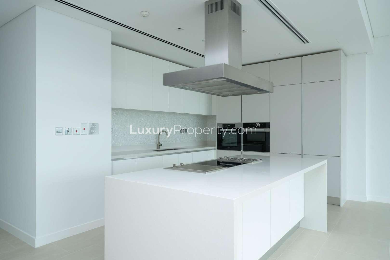 Spacious open-plan living area in Seventh Heaven, Al Barari 2-bedroom apartment