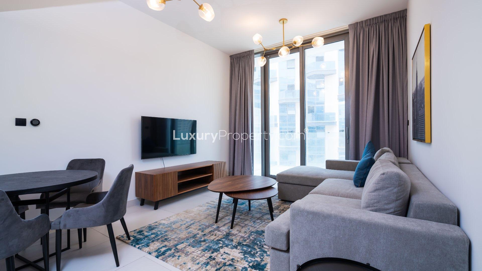 Modern lobby at Soho Palm Jumeirah with artistic wall decor and elegant design