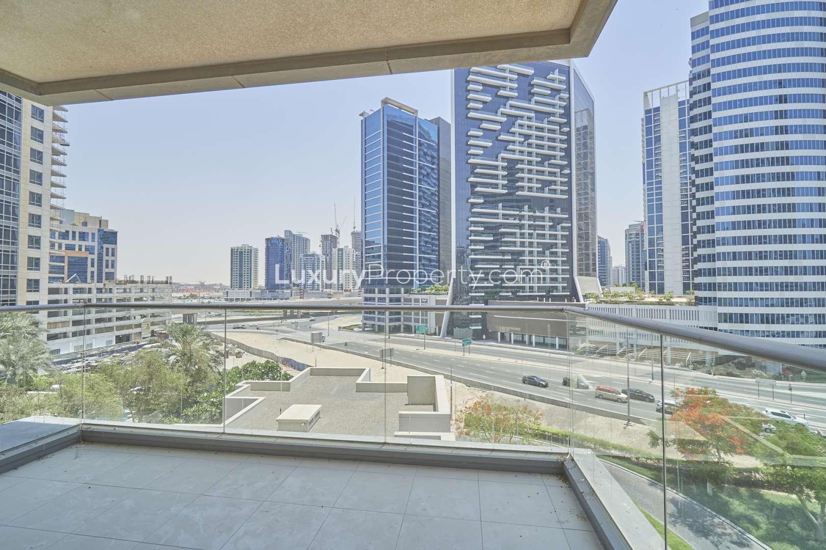 Balcony view from two-bedroom apartment in South Ridge, Downtown Dubai, overlooking cityscape