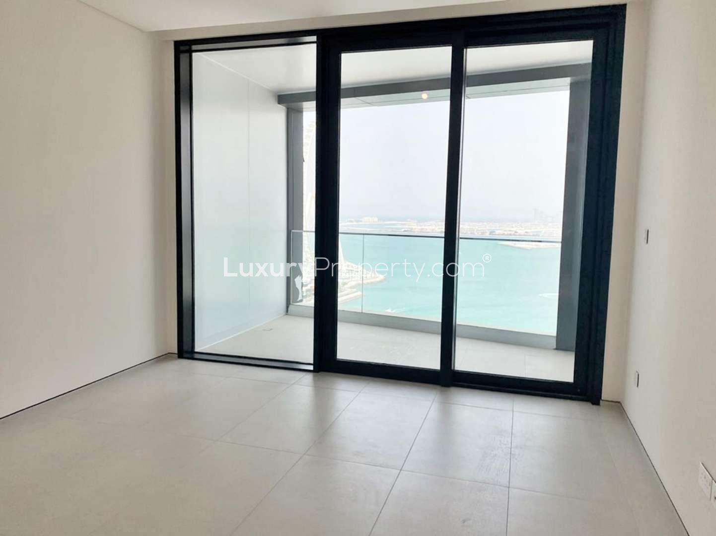 Empty bedroom in two-bed apartment, The Address JBR, Jumeirah Beach Residence