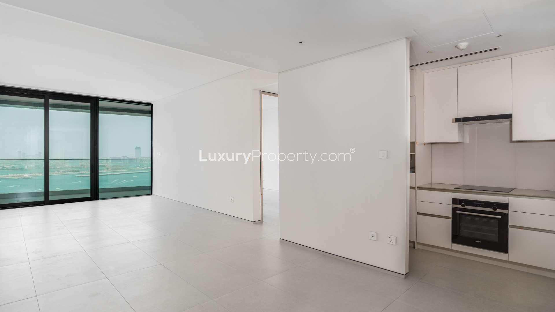 Empty living area in beachfront 2-bed apartment, The Address Jumeirah Resort and Spa