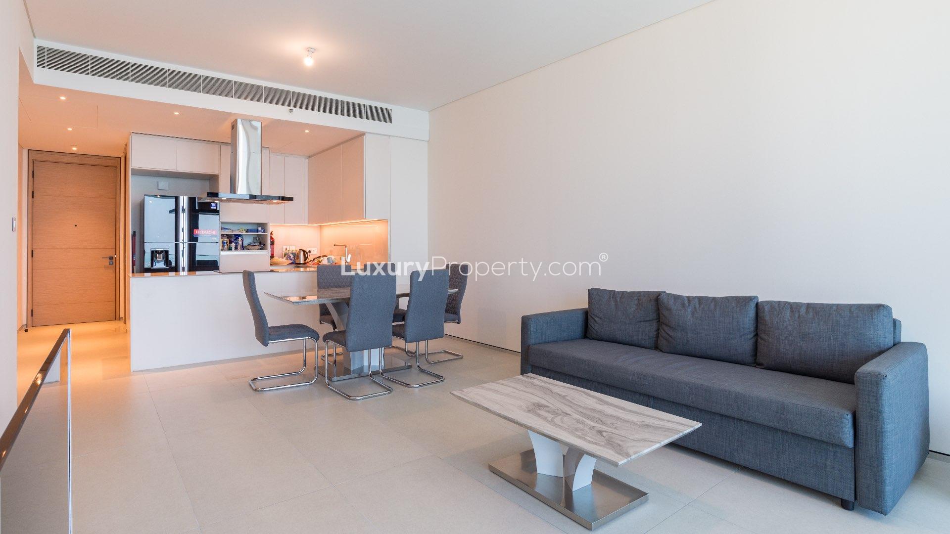 Furnished living and dining area in 3-bedroom apartment, Address Jumeirah, JBR for sale