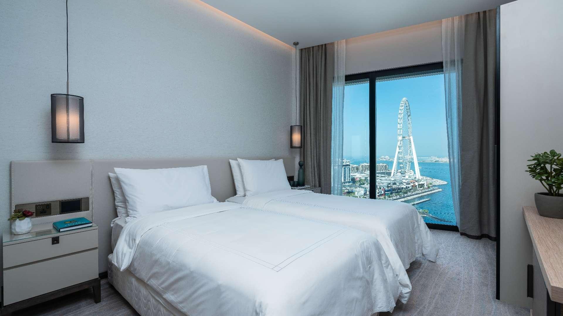 Modern kitchen in serviced apartment, Jumeirah Beach Residence, The Address, Bluewaters view