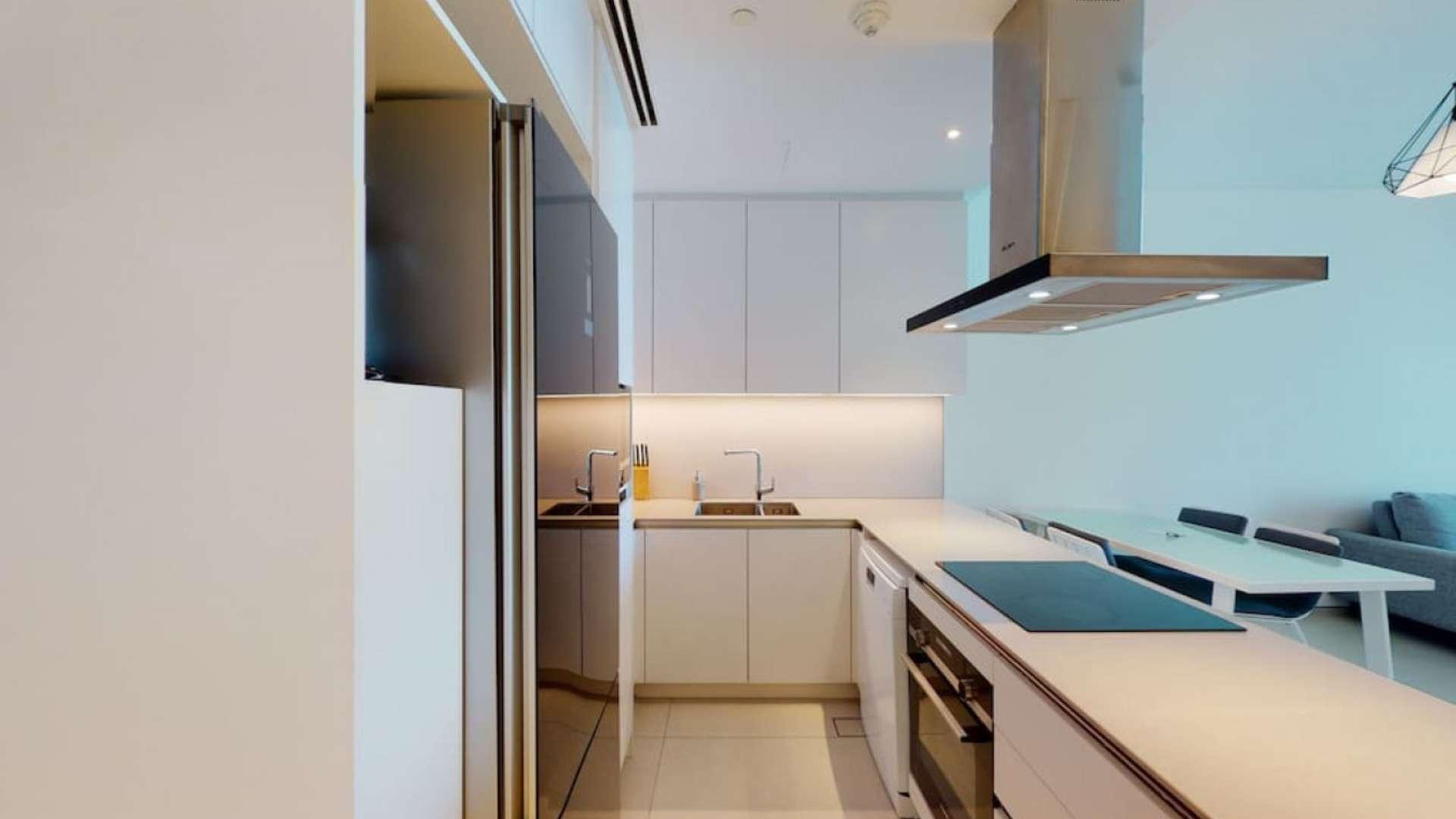 Furnished living room and kitchen in Jumeirah Beach Residence apartment for rent