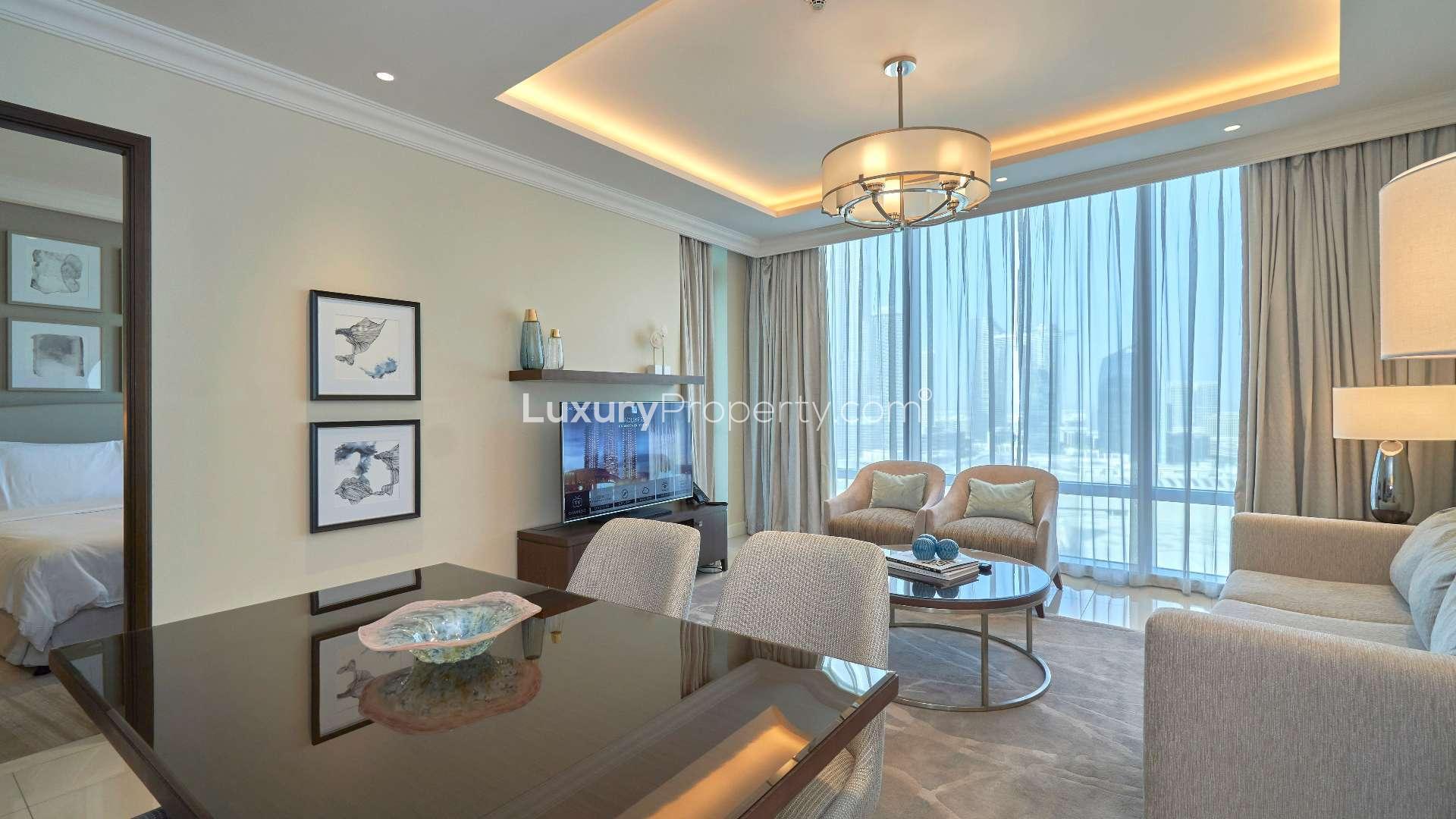 Furnished Downtown Dubai apartment with stunning Burj Khalifa view, available for rent