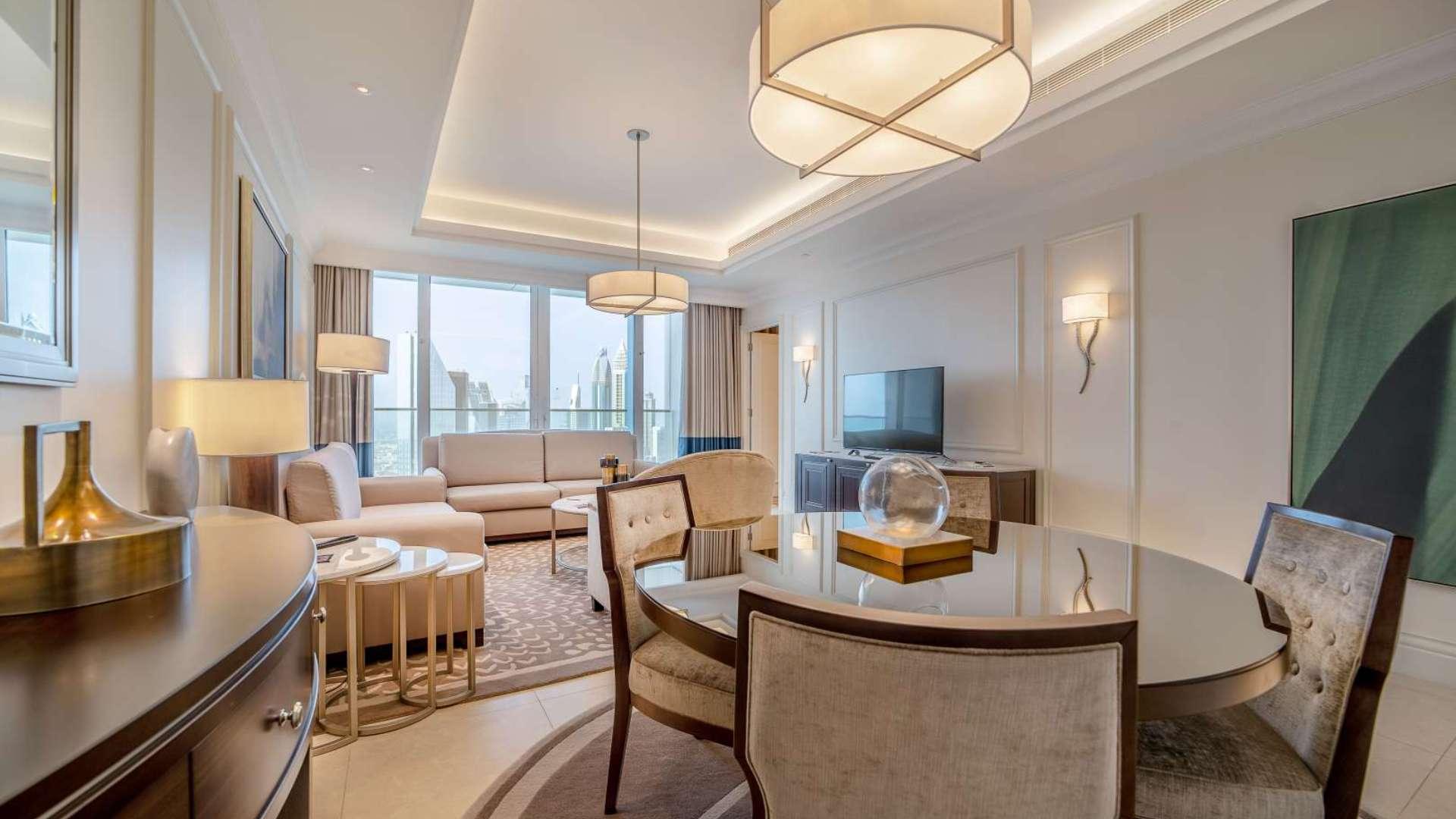 Luxurious living room in high-floor Downtown Dubai apartment, The Address The BLVD