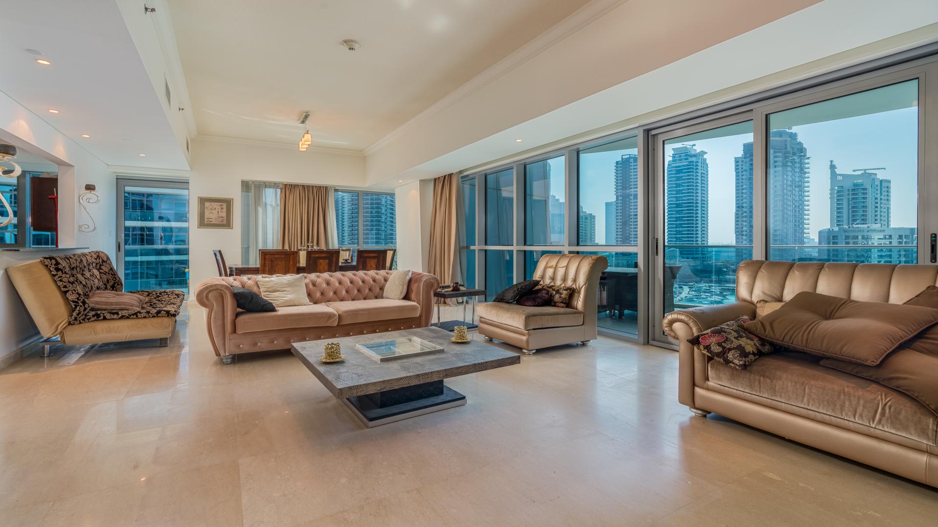 Luxurious balcony view of Dubai Marina from 2-bedroom apartment in The Jewels