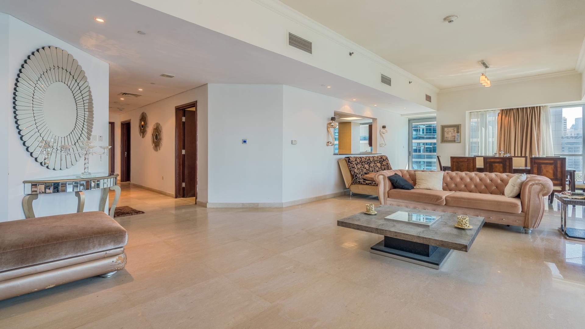 Luxurious living room in furnished 2-bedroom apartment, The Jewels, Dubai Marina