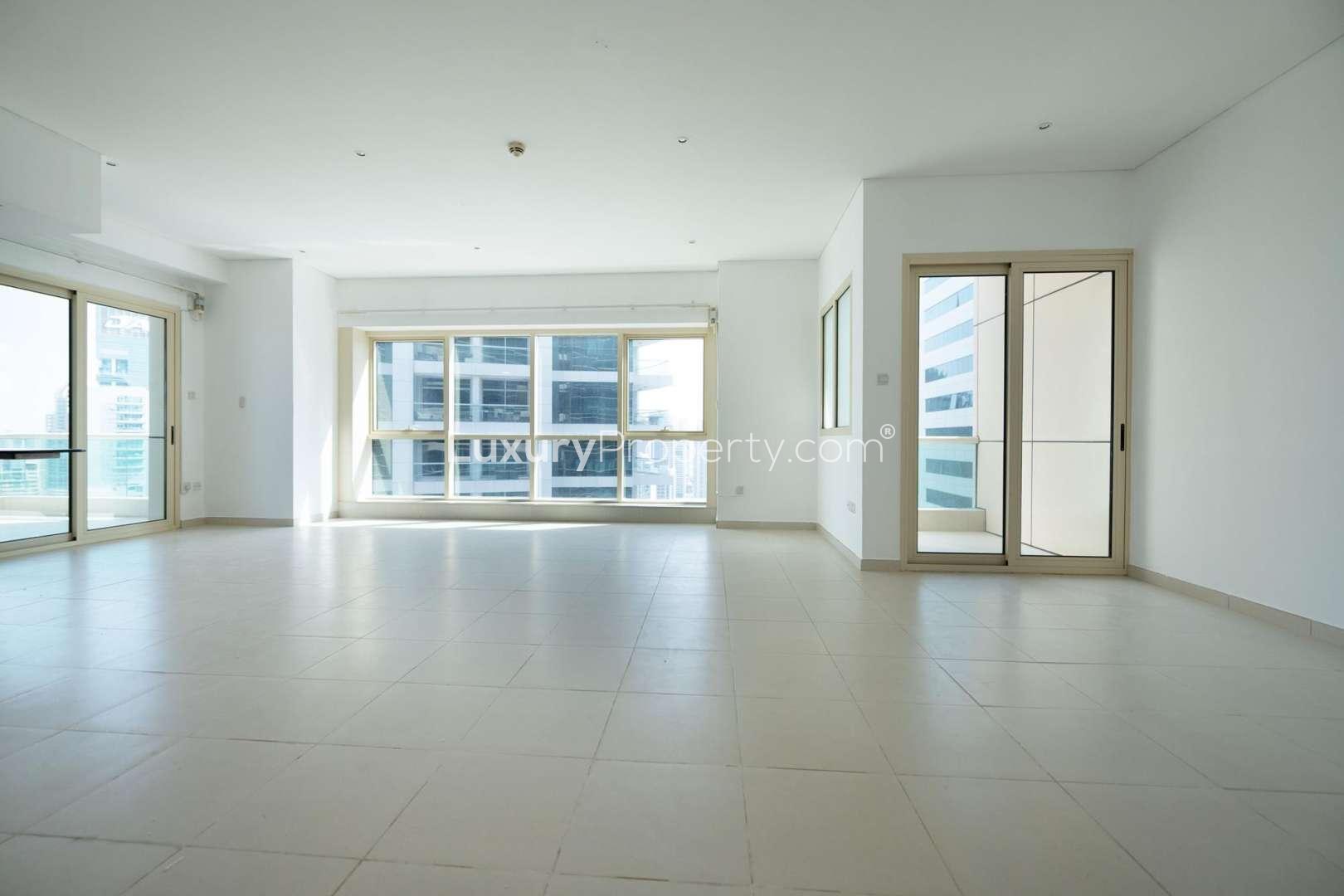 Balcony view from 2-bedroom apartment in The Royal Oceanic, Dubai Marina for rent