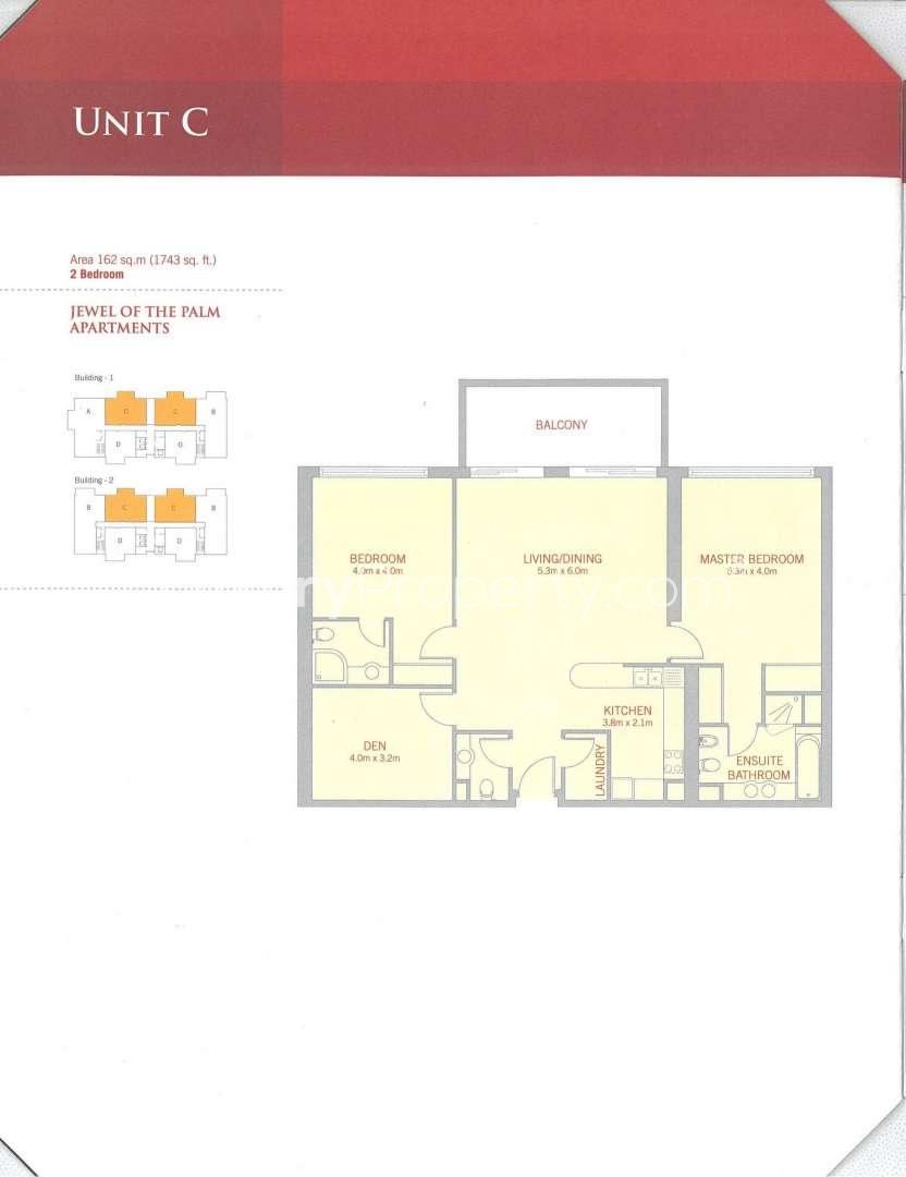 Luxurious open-plan living area in two-bedroom apartment, Amber Tower, Tiara Residences, Palm Jumeirah