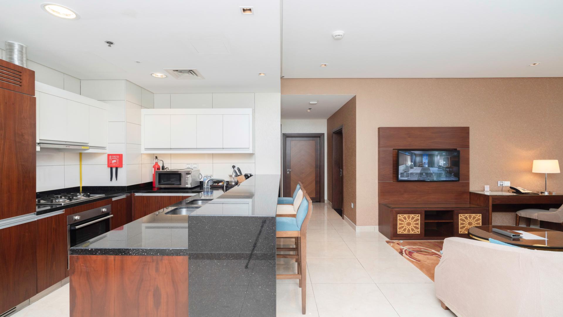 Modern furnished living room in 2-bedroom apartment, Royal Continental Suites, Business Bay