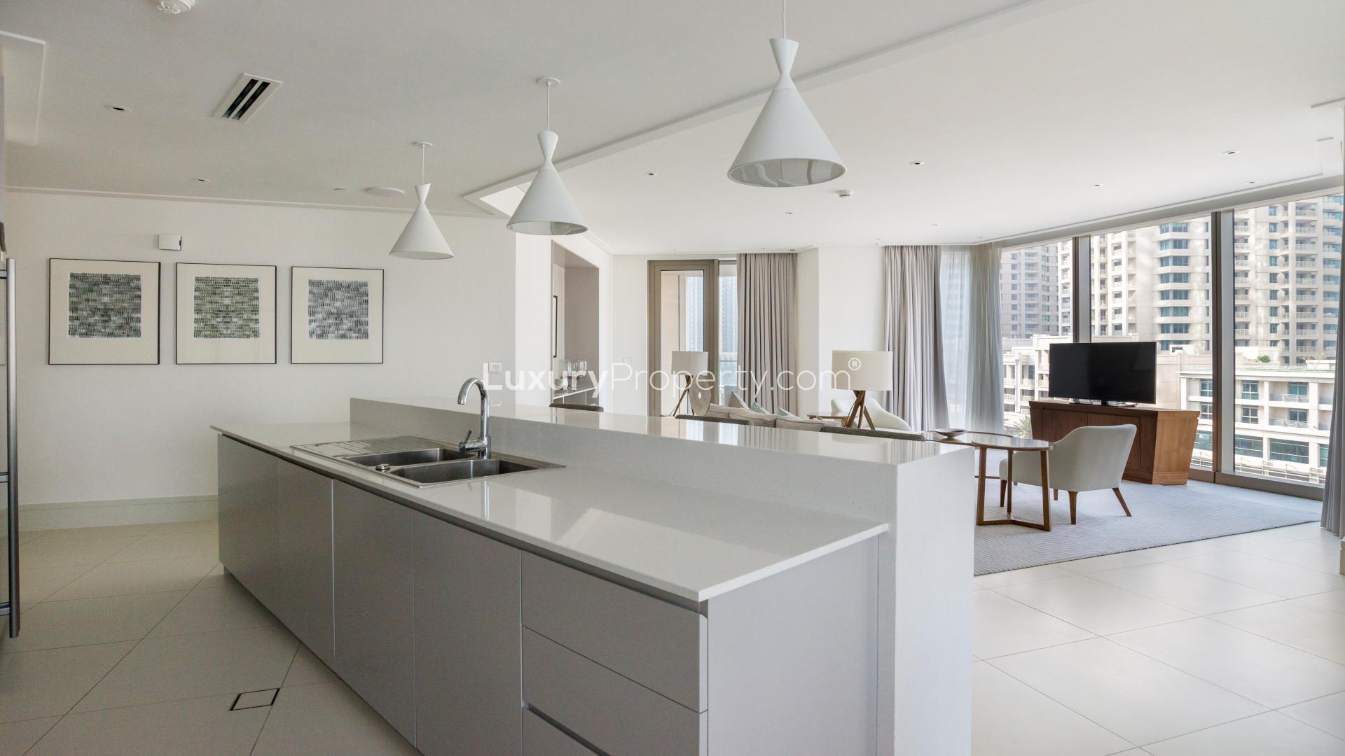 Modern open-plan living area in serviced apartment, Vida Residence Downtown Dubai, LP12984