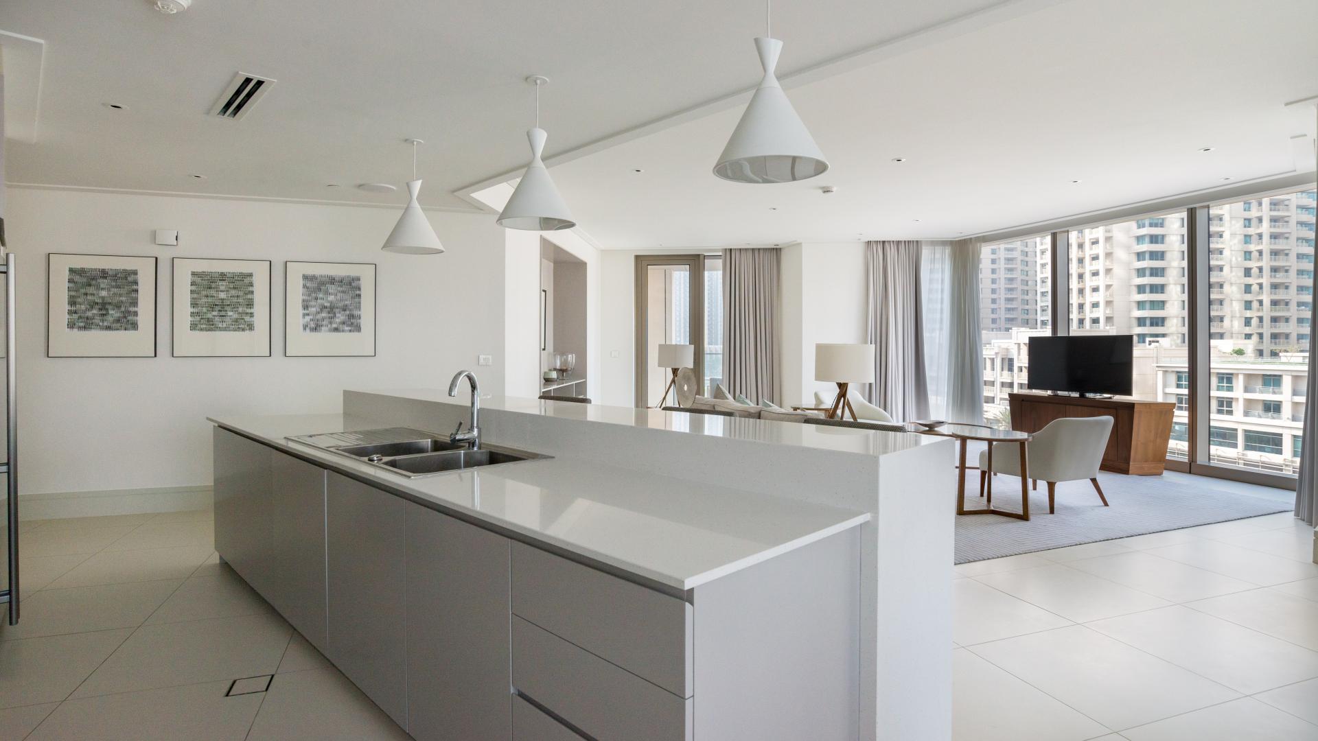 Modern open-plan living area in serviced apartment, Vida Residence Downtown Dubai, LP12984