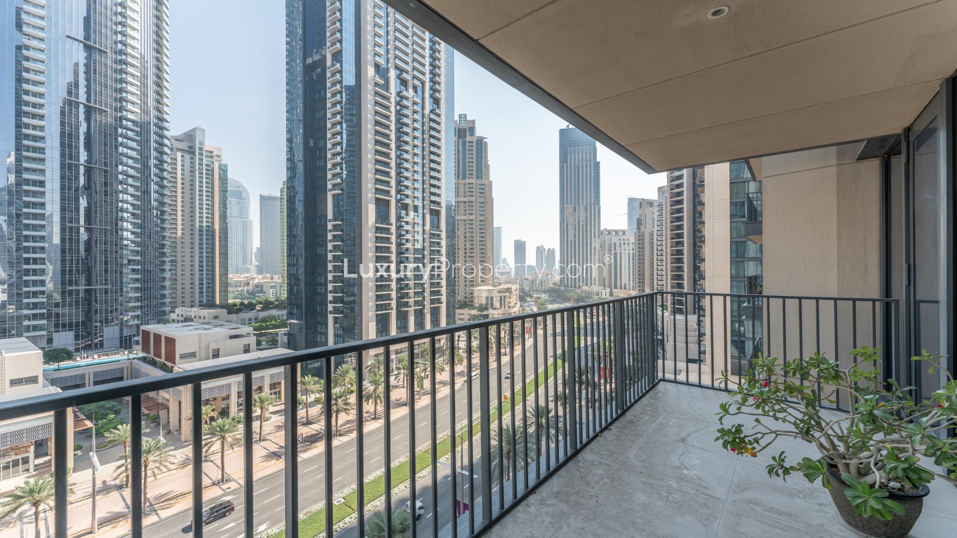Stylish living room in 2-bedroom apartment, BLVD Heights, Downtown Dubai, with modern furnishings