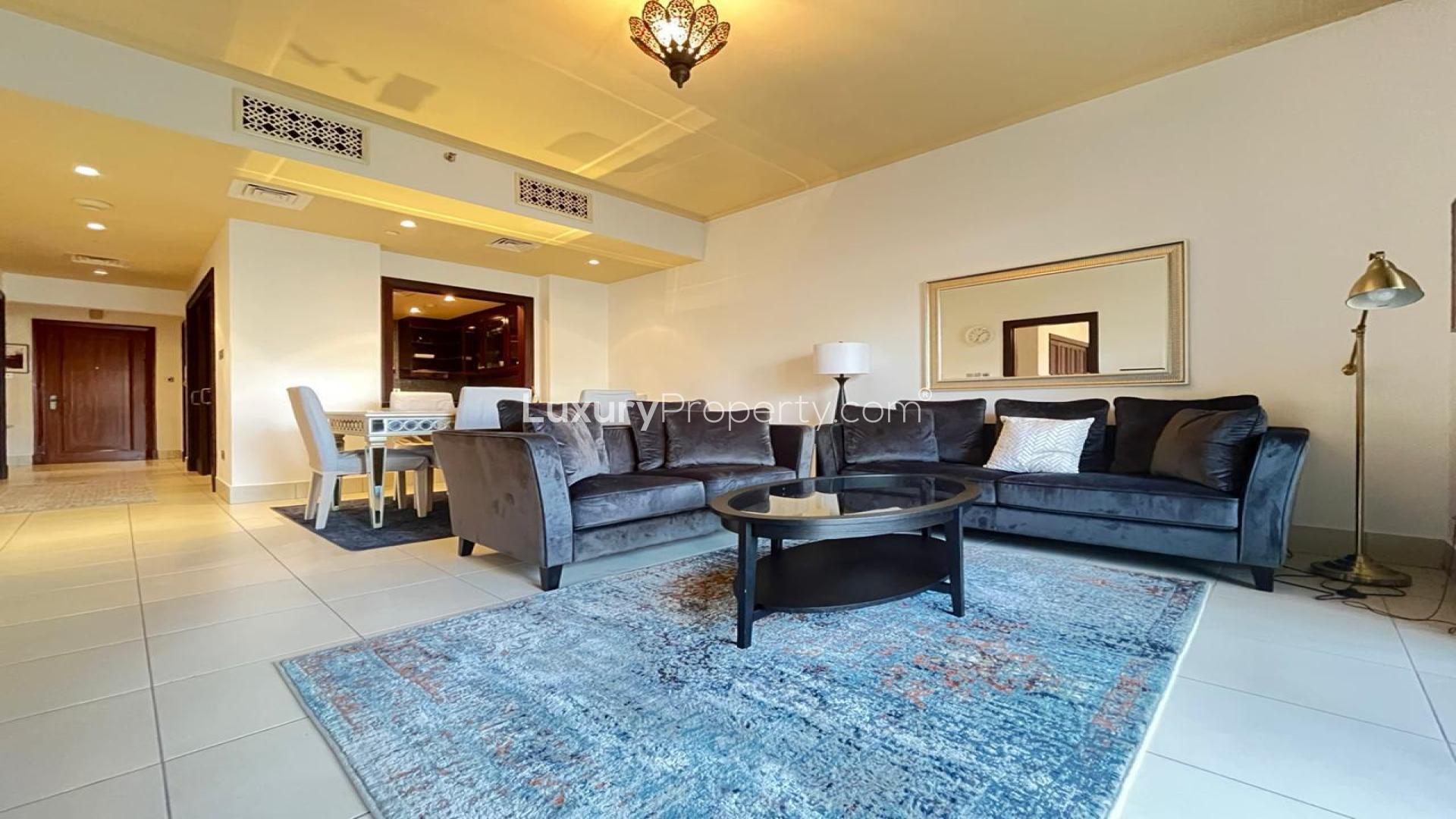 Furnished apartment with Burj Khalifa view, poolside, in Old Town Reehan, available for rent
