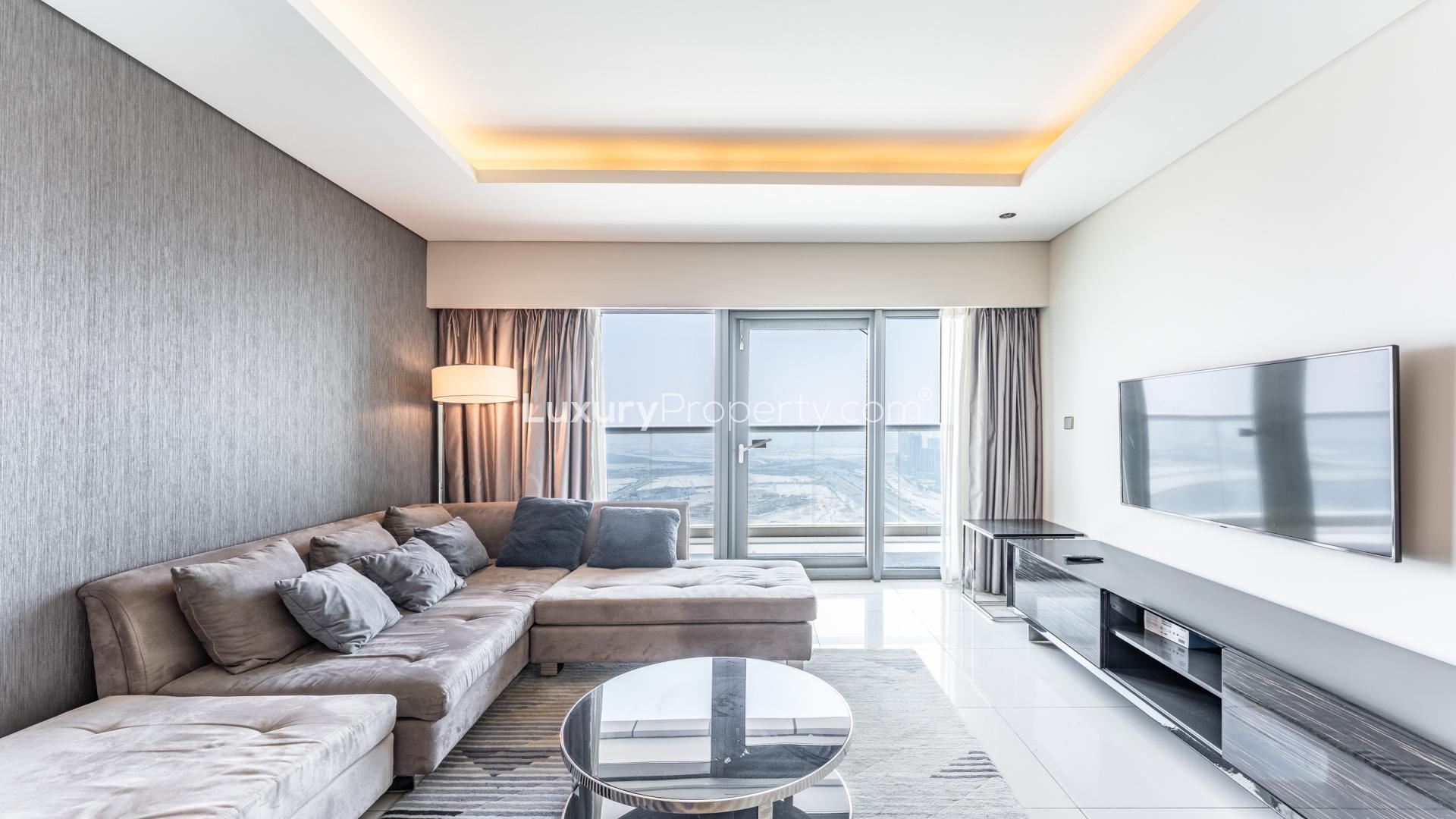 Spacious balcony with city views in DAMAC Towers apartment, Business Bay