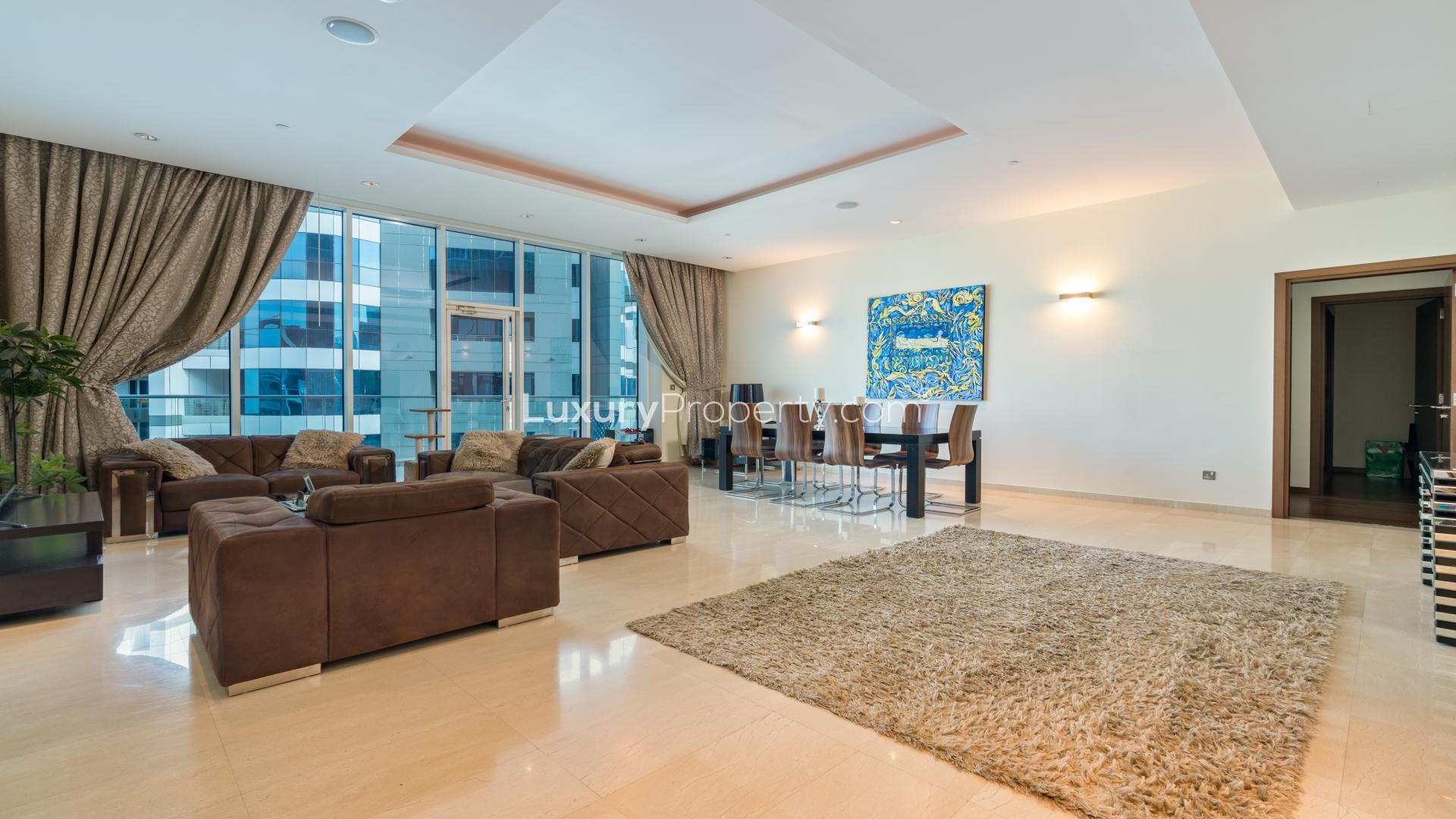 Luxurious modern apartment exterior with pool, Al Barsha 1, for sale, LP36141