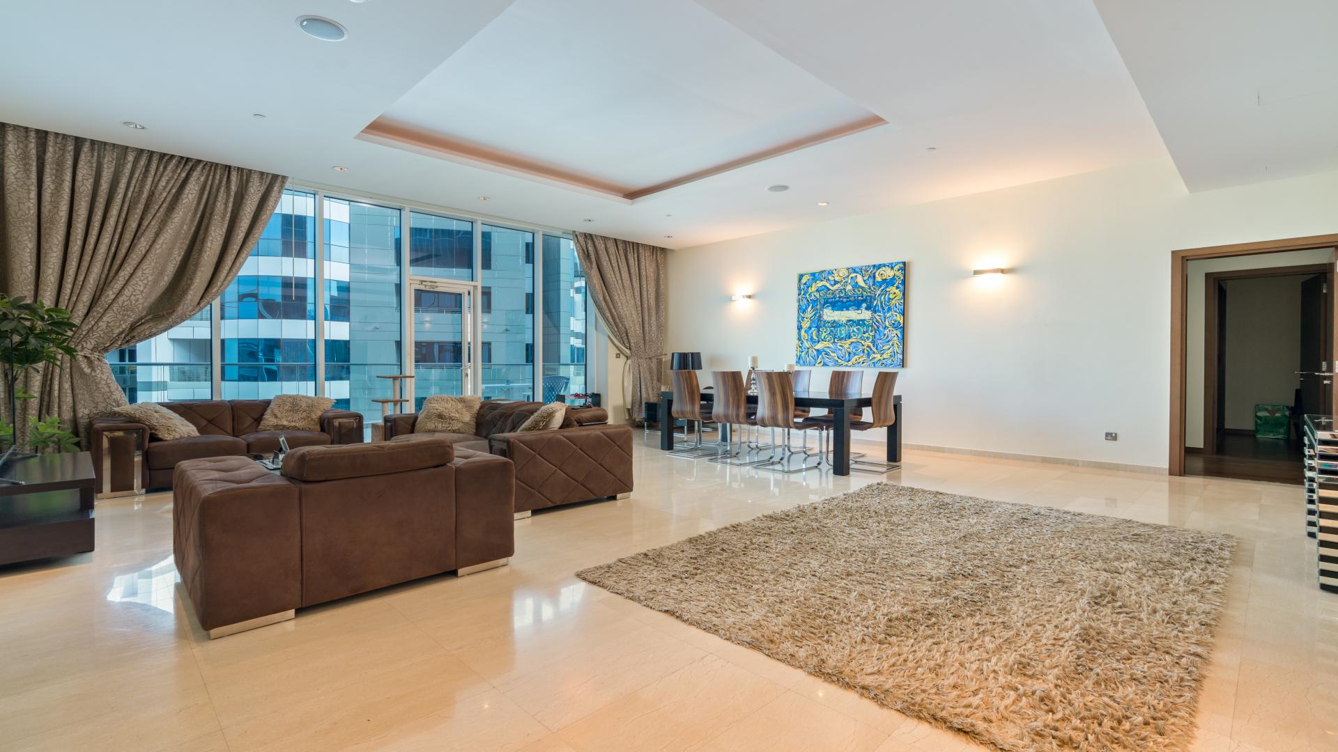 Luxurious modern apartment exterior with pool, Al Barsha 1, for sale, LP36141