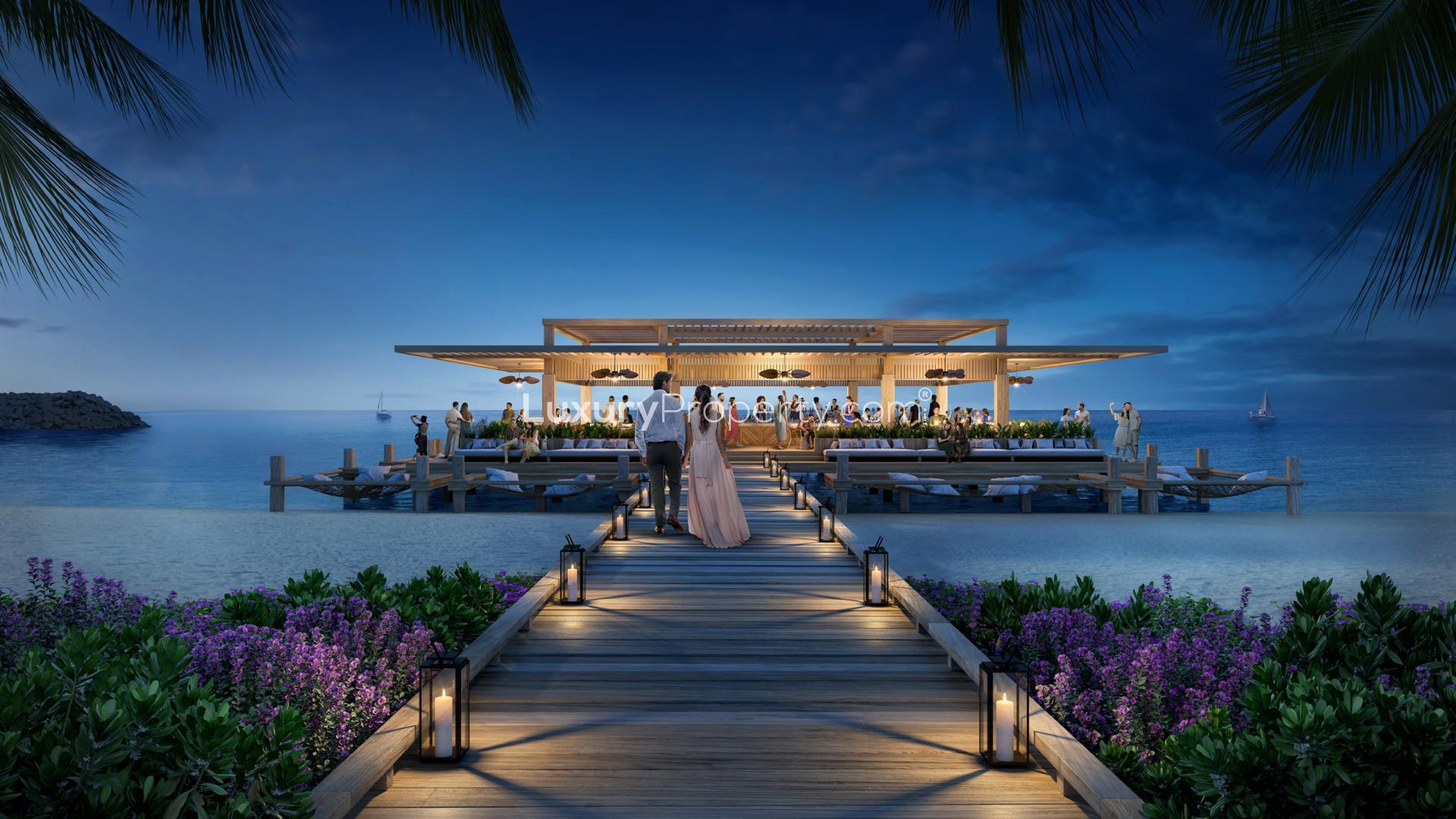 Luxurious waterfront apartment interior with ocean view at Address Marjan Island, Al Marjan Island