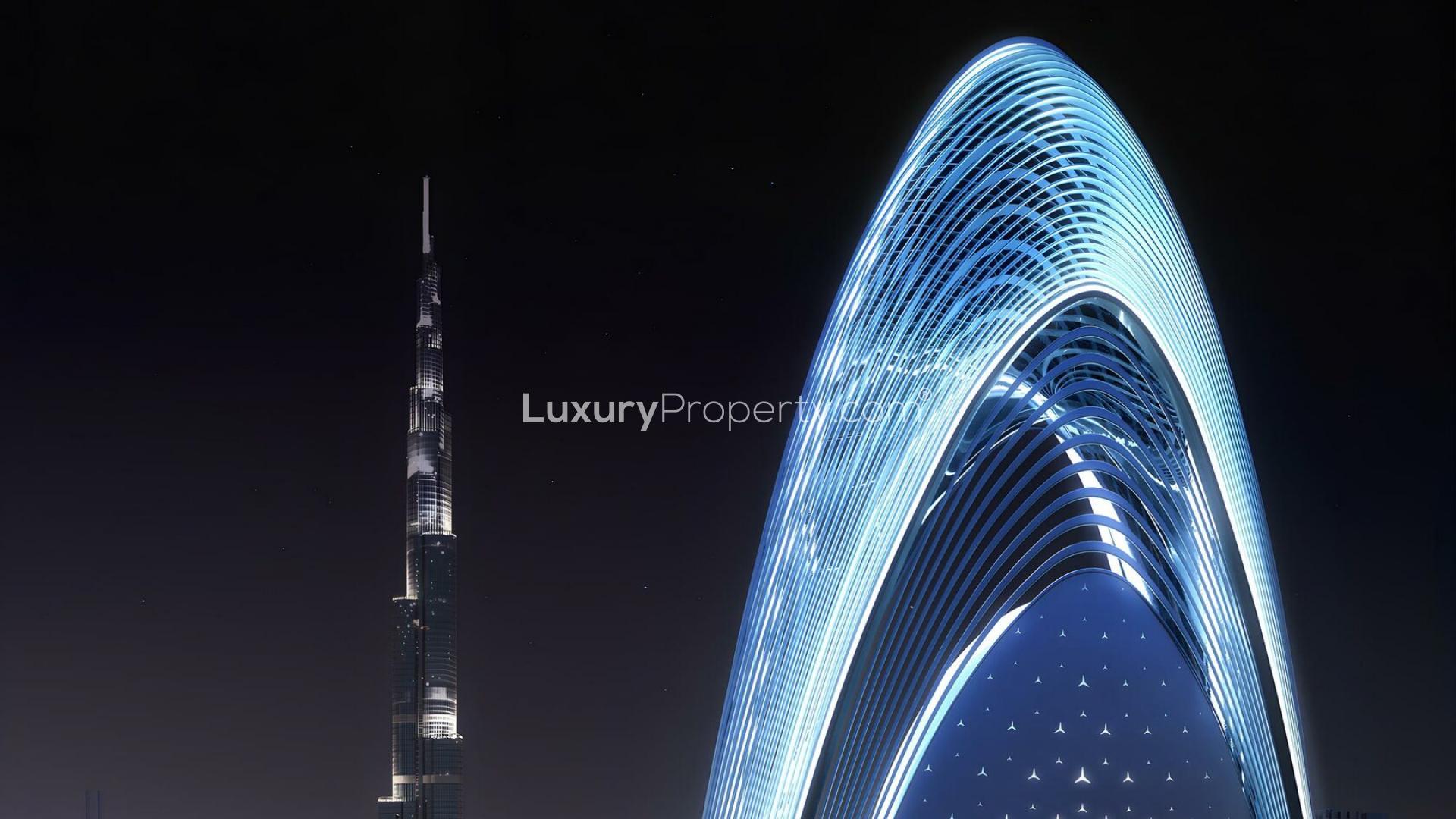 View of Burj Khalifa and Dubai Fountain from two-bedroom apartment in Downtown Dubai