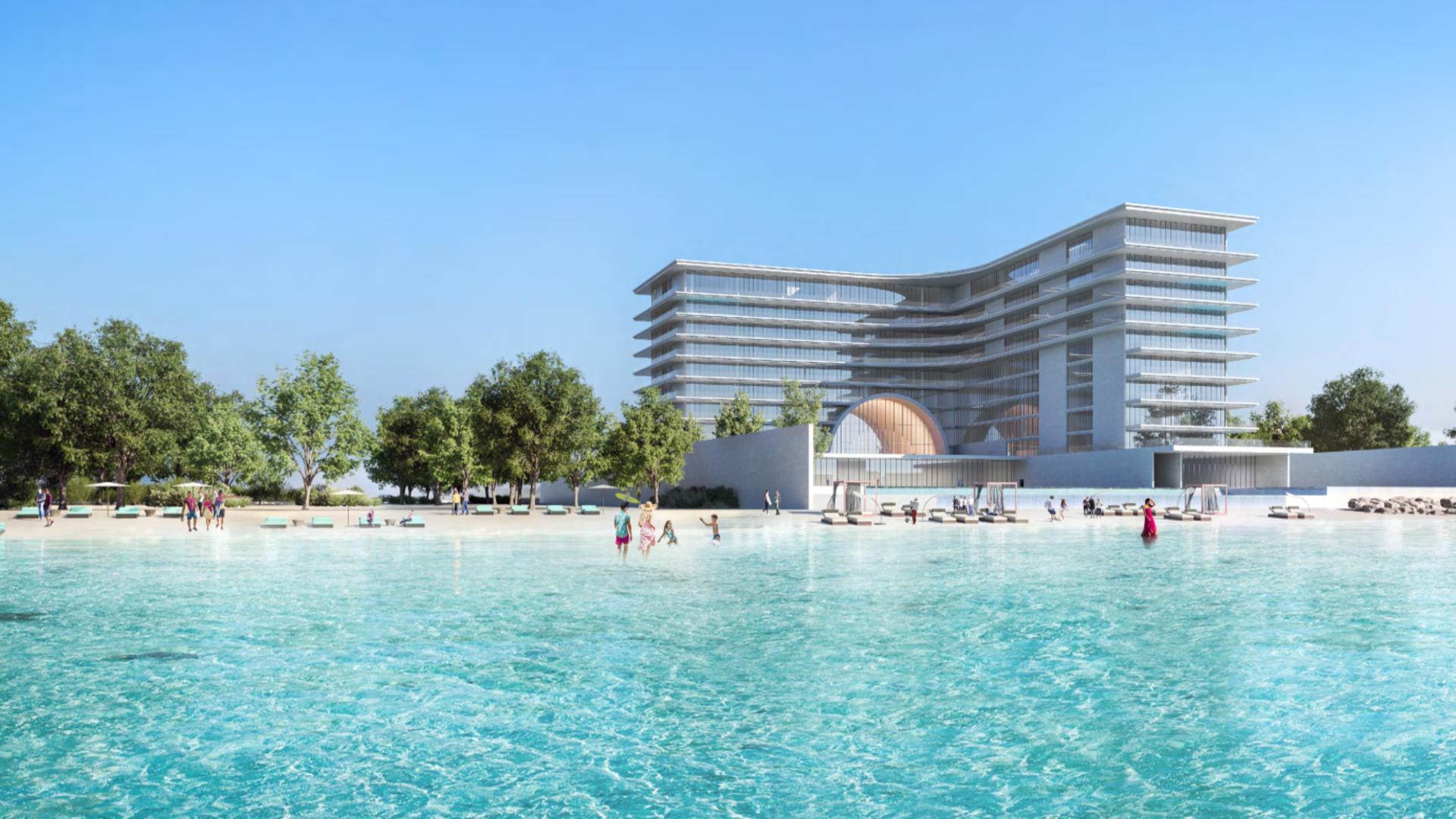 Luxurious living room in Armani Beach Residences apartment, Palm Jumeirah with sea views