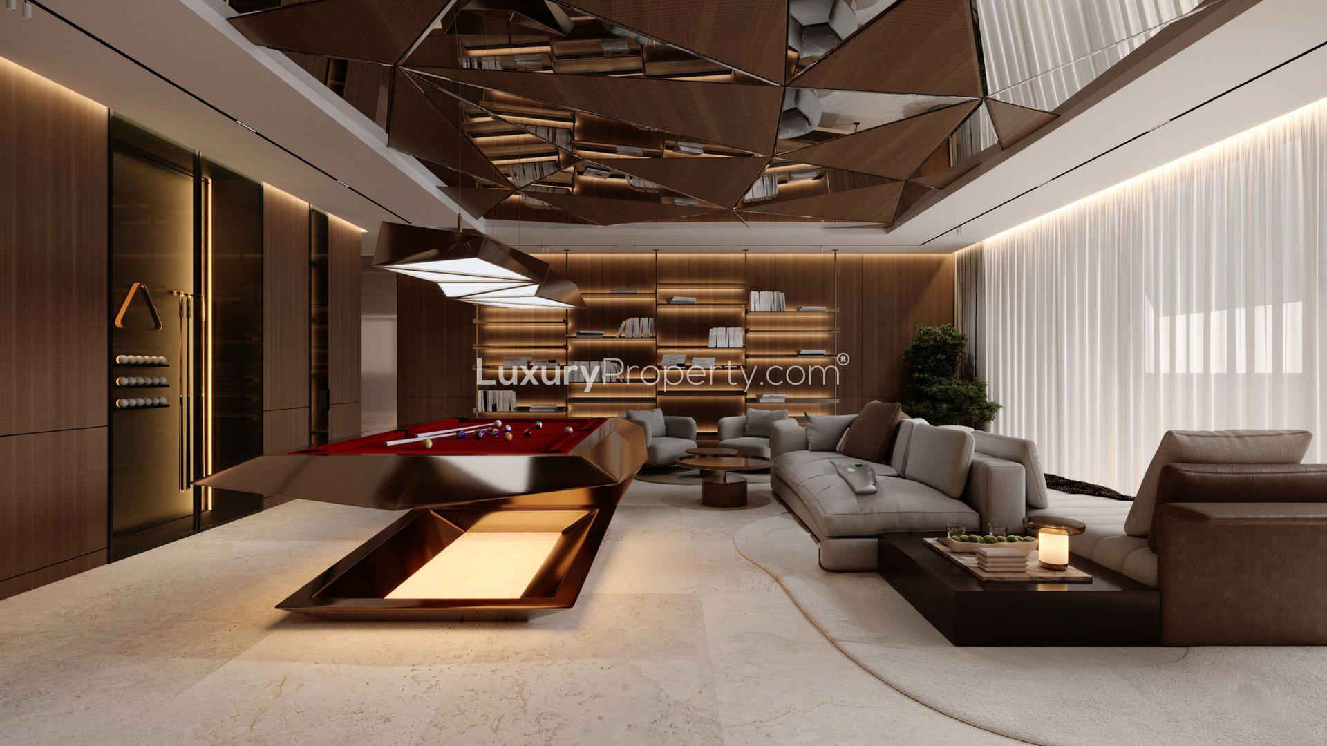 Luxury living room in Kempinski Marina Residences, Dubai Marina apartment for sale