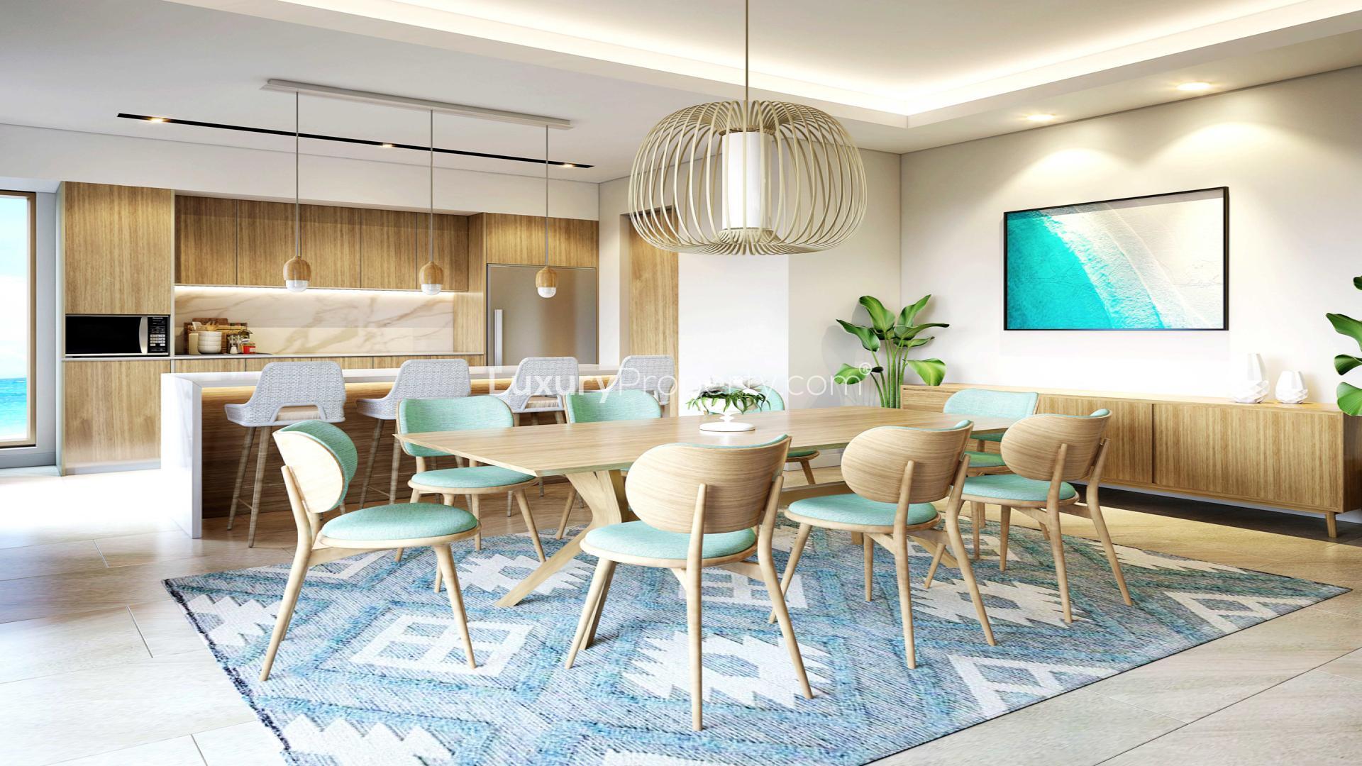 Luxury living room with ocean view at Coral Residences, Kandima Maldives apartment for sale