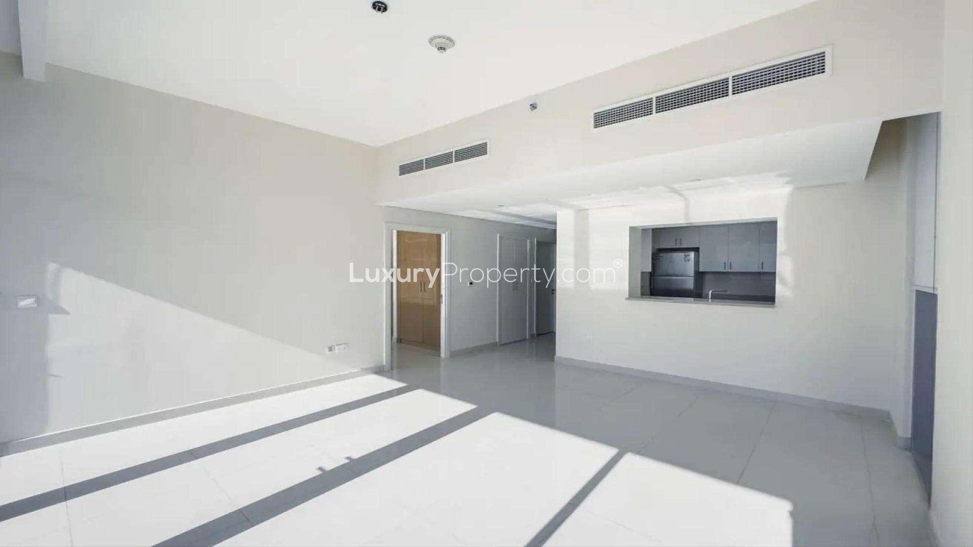 Bright living room in 2-bedroom apartment, BLVD Crescent, Downtown Dubai