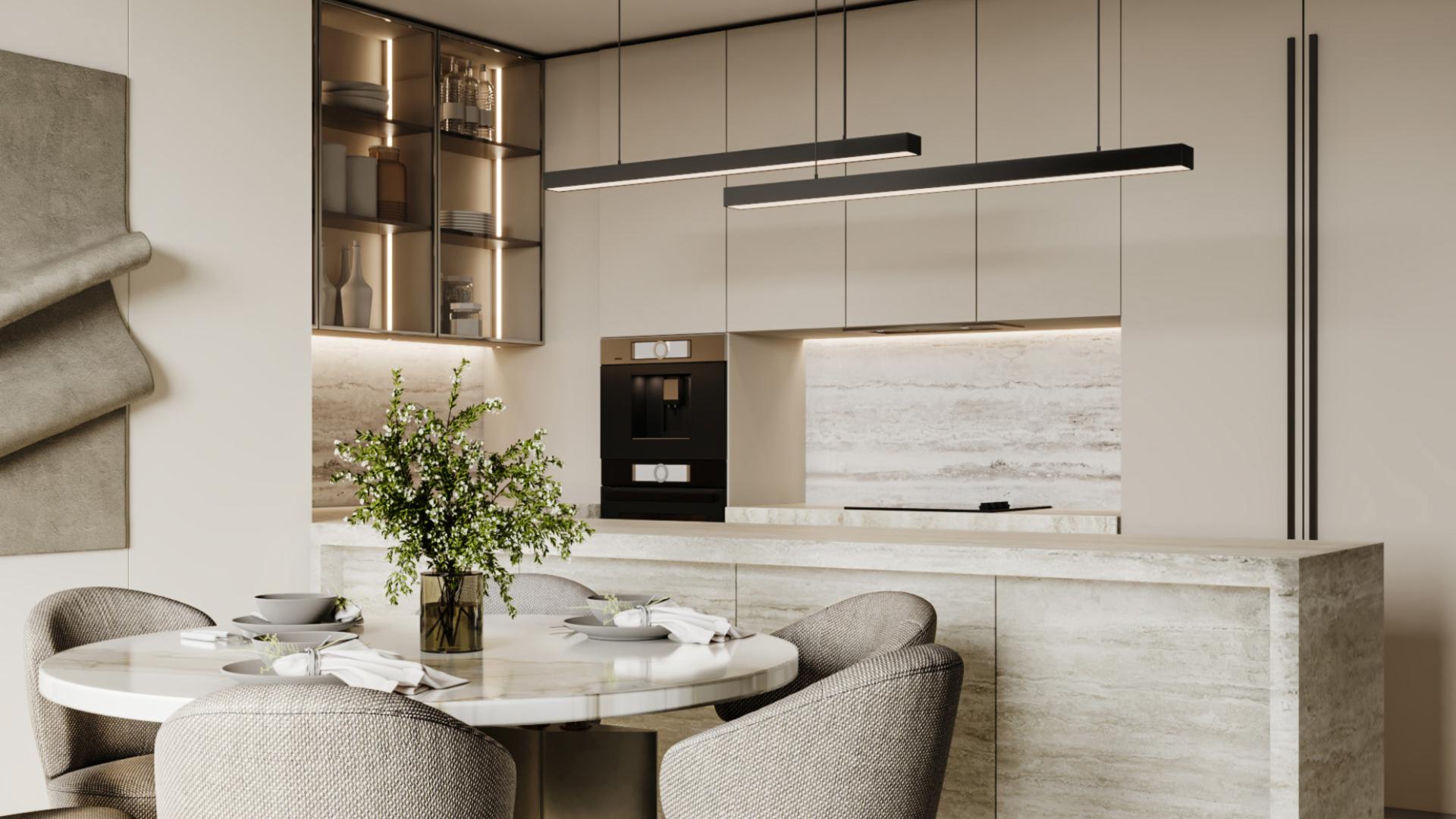 Luxurious bedroom in newly launched 2-bedroom apartment, Dubai Marina, Franck Muller Vanguard