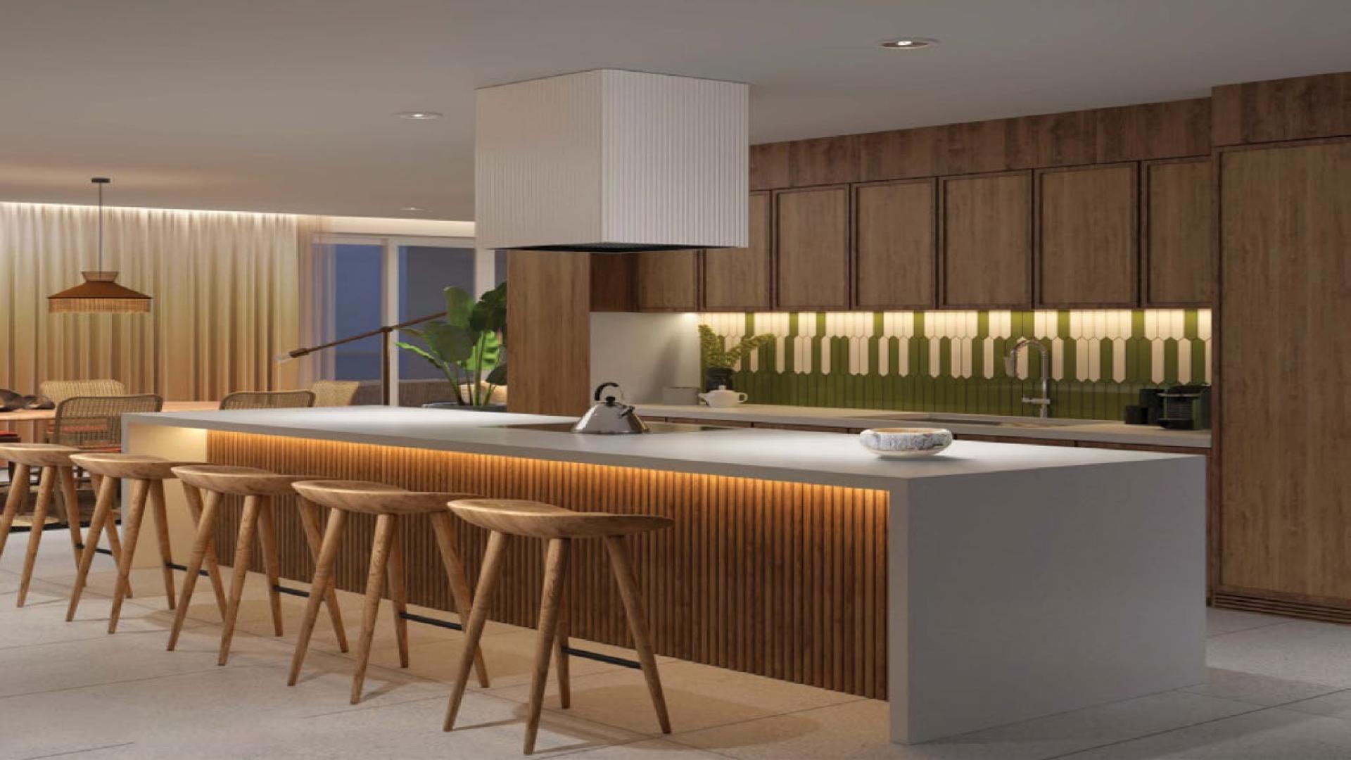 Modern living and dining area in Mahe Island apartment, Albizya Bay